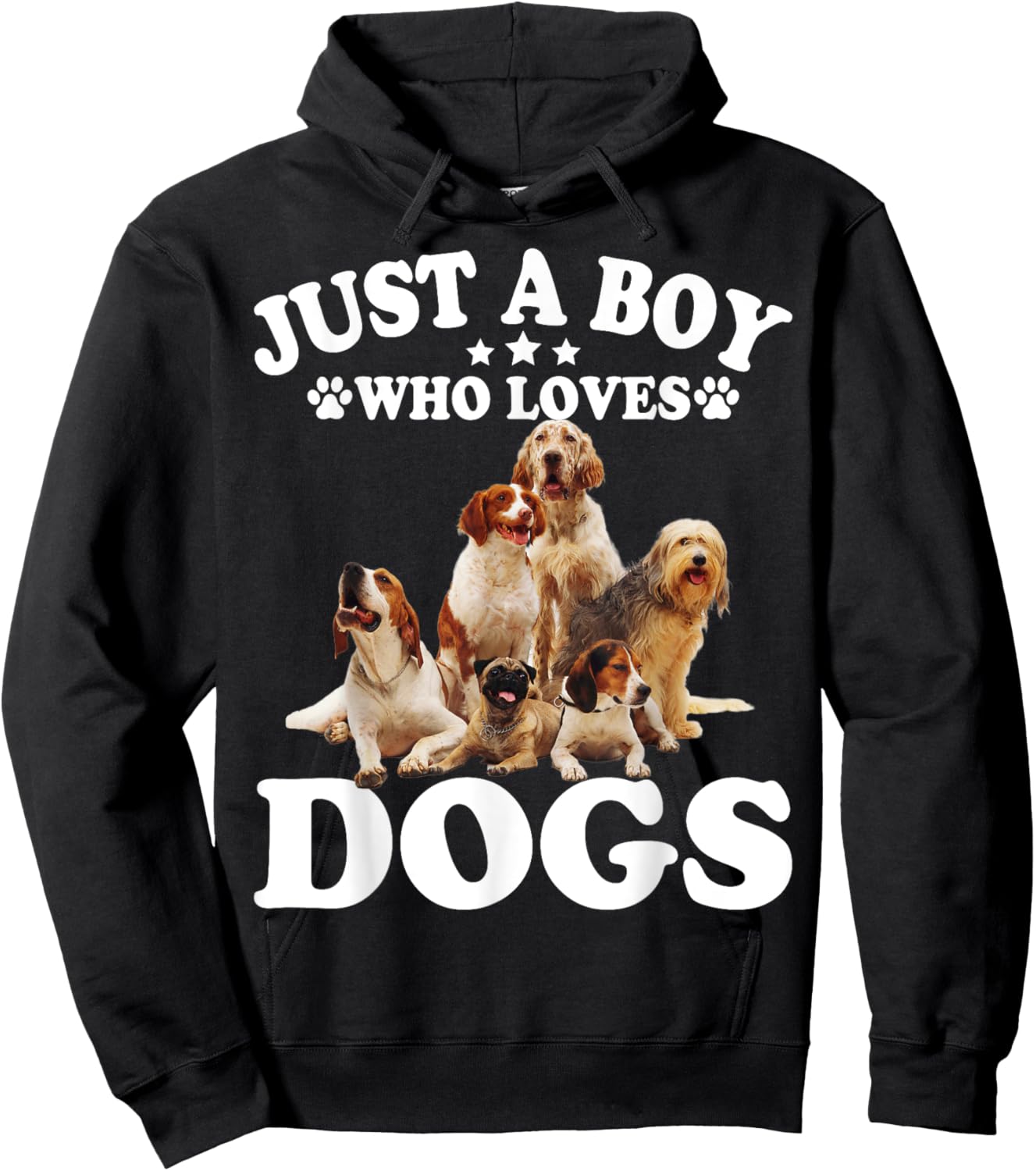 Just A Boy Who Loves Dogs Shirt For Kids Boys Puppies Dogs Hoodie - Hoodie | Black
