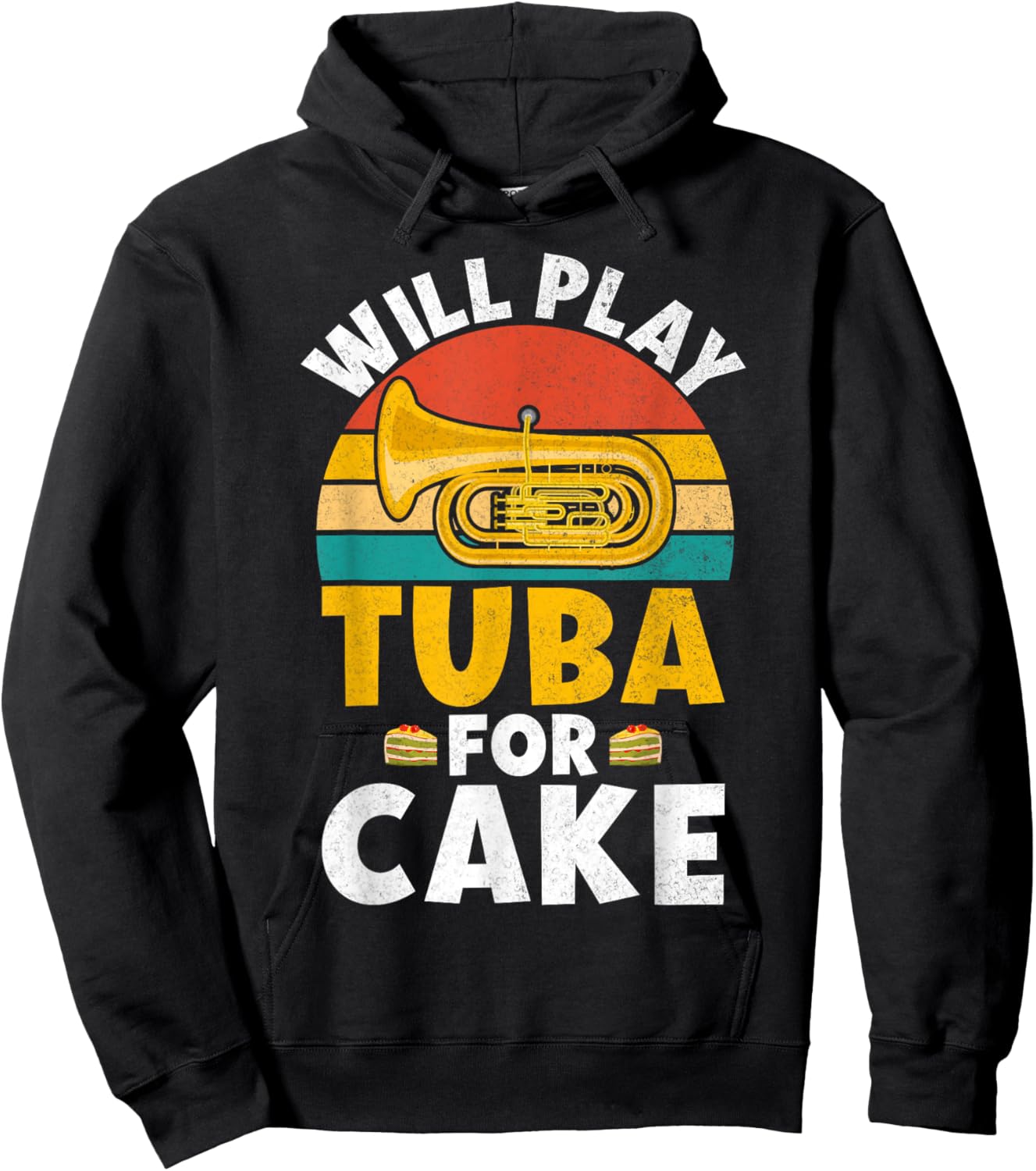 Will play Tuba for Cake Lover Tuba Hoodie - Hoodie | Black