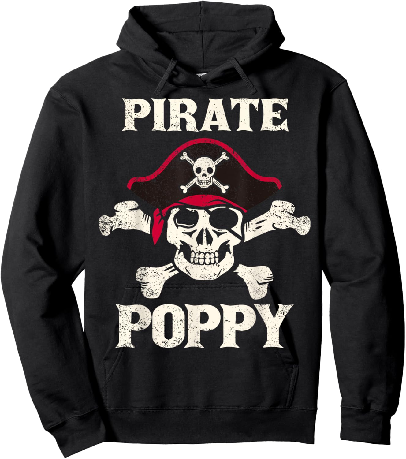 Pirate Poppy Skeleton Captain Funny Skull Pirate Poppy Hoodie - Hoodie | Black