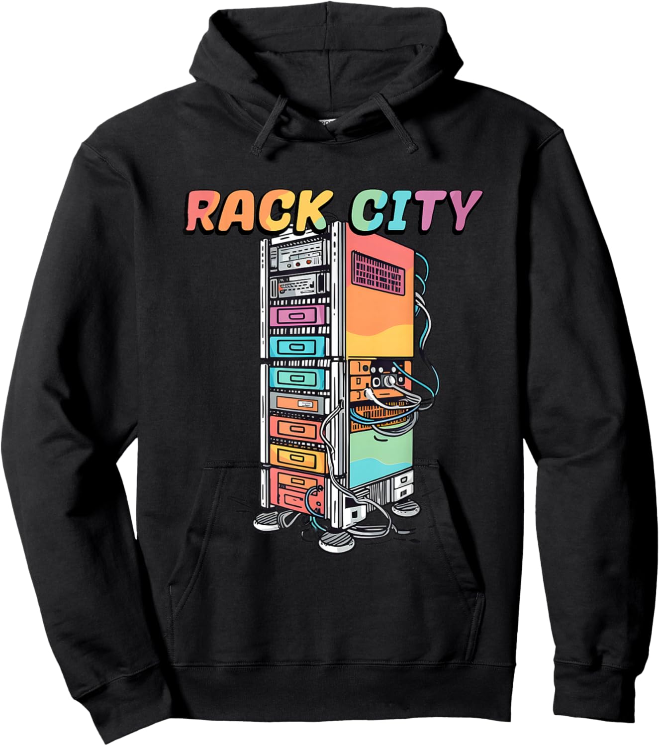 Rack City Network Server Rack - Network Engineer Homelab Hoodie - Hoodie | Black