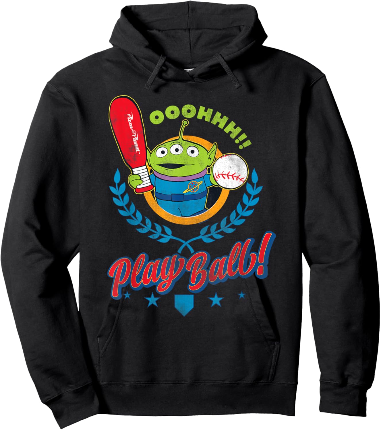 Disney and Pixar's Toy Story Alien Play Ball Baseball Sports Hoodie - Hoodie | Black