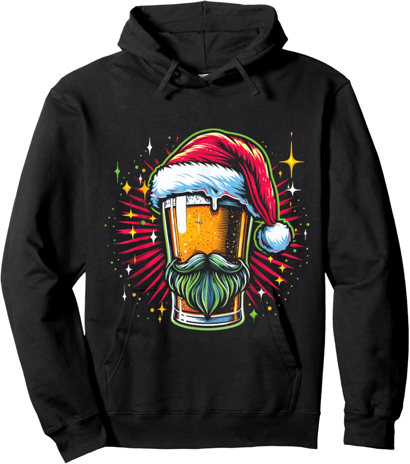 Vintage Santa Claus Beer - Funny Christmas Beer Costume Hoodie - Hoodie | Black