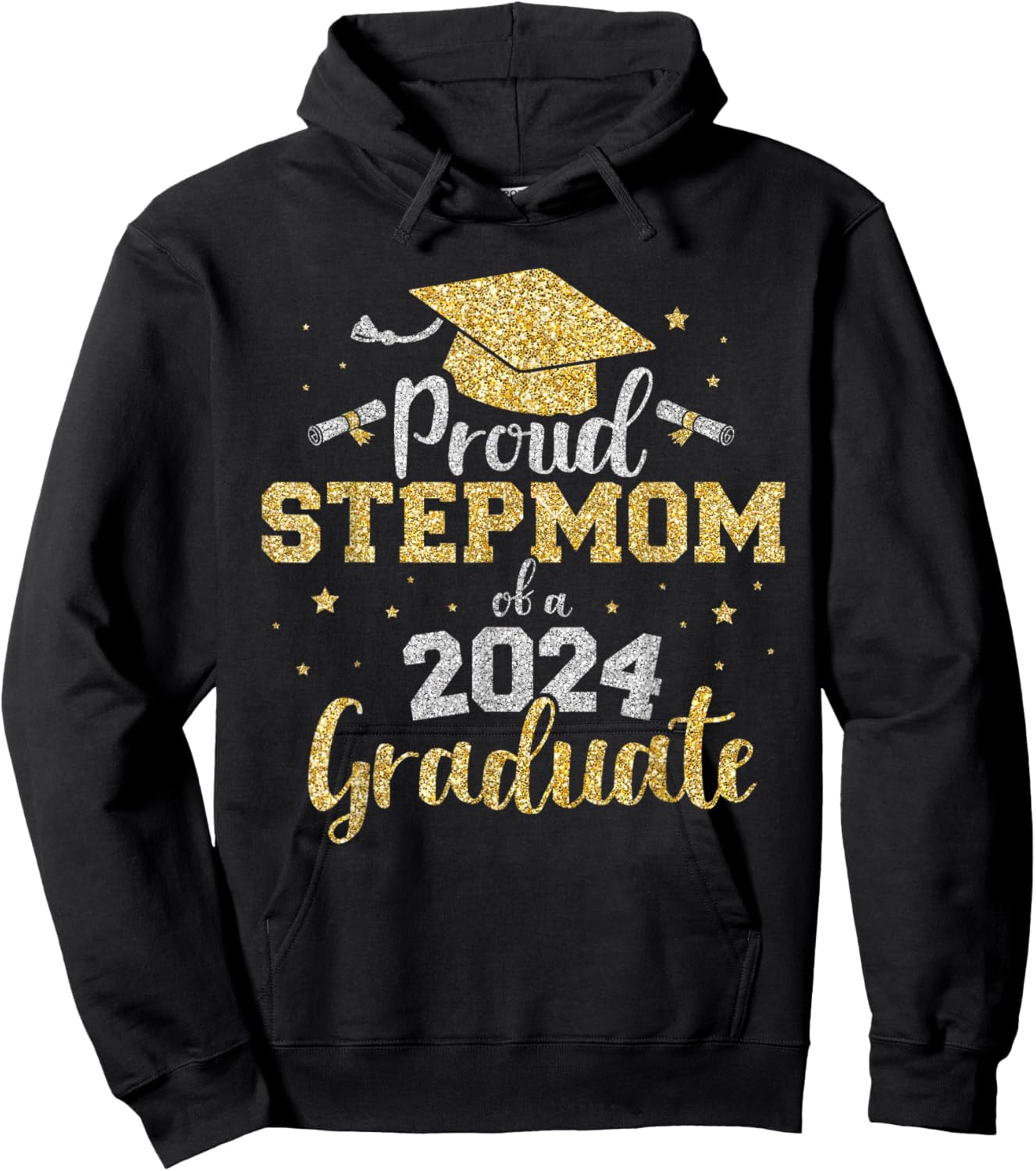 Proud stepmom of a class of 2024 graduate senior graduation Hoodie - Hoodie | Black
