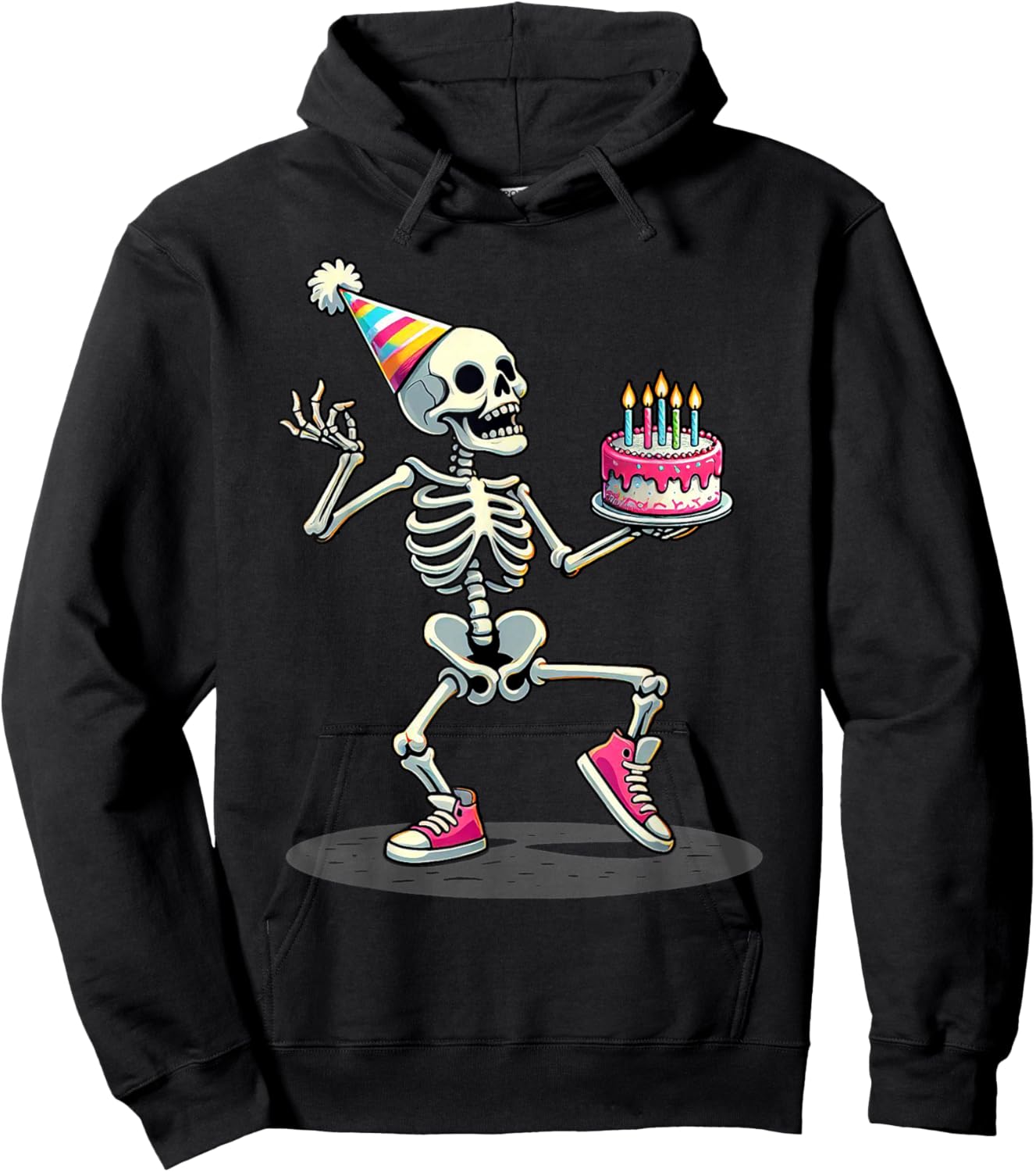 Funny Halloween Birthday Party Halloween Skeleton Birthday Hoodie - Hoodie | Black