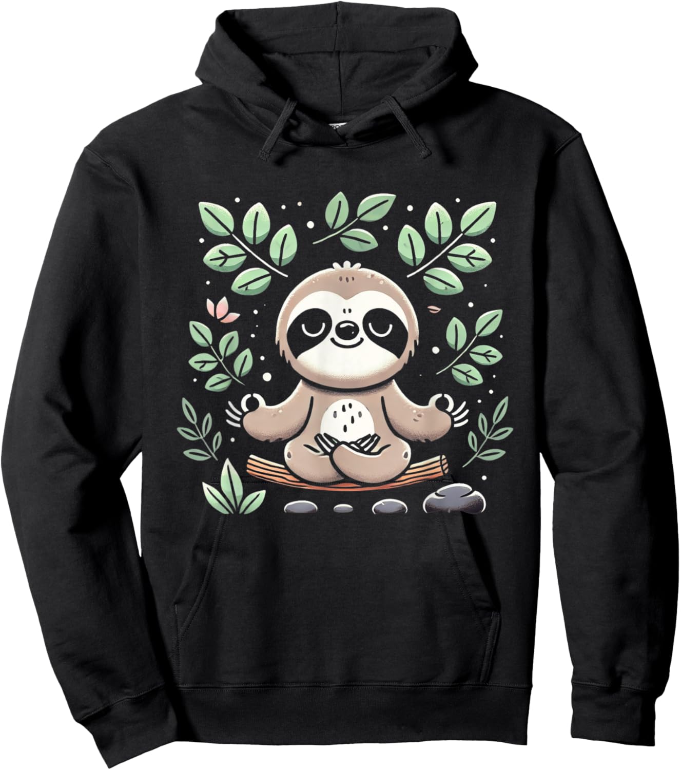Cute Funny Sloth Meditating Meditation Peace Zen Sloth Hoodie - Hoodie | Black