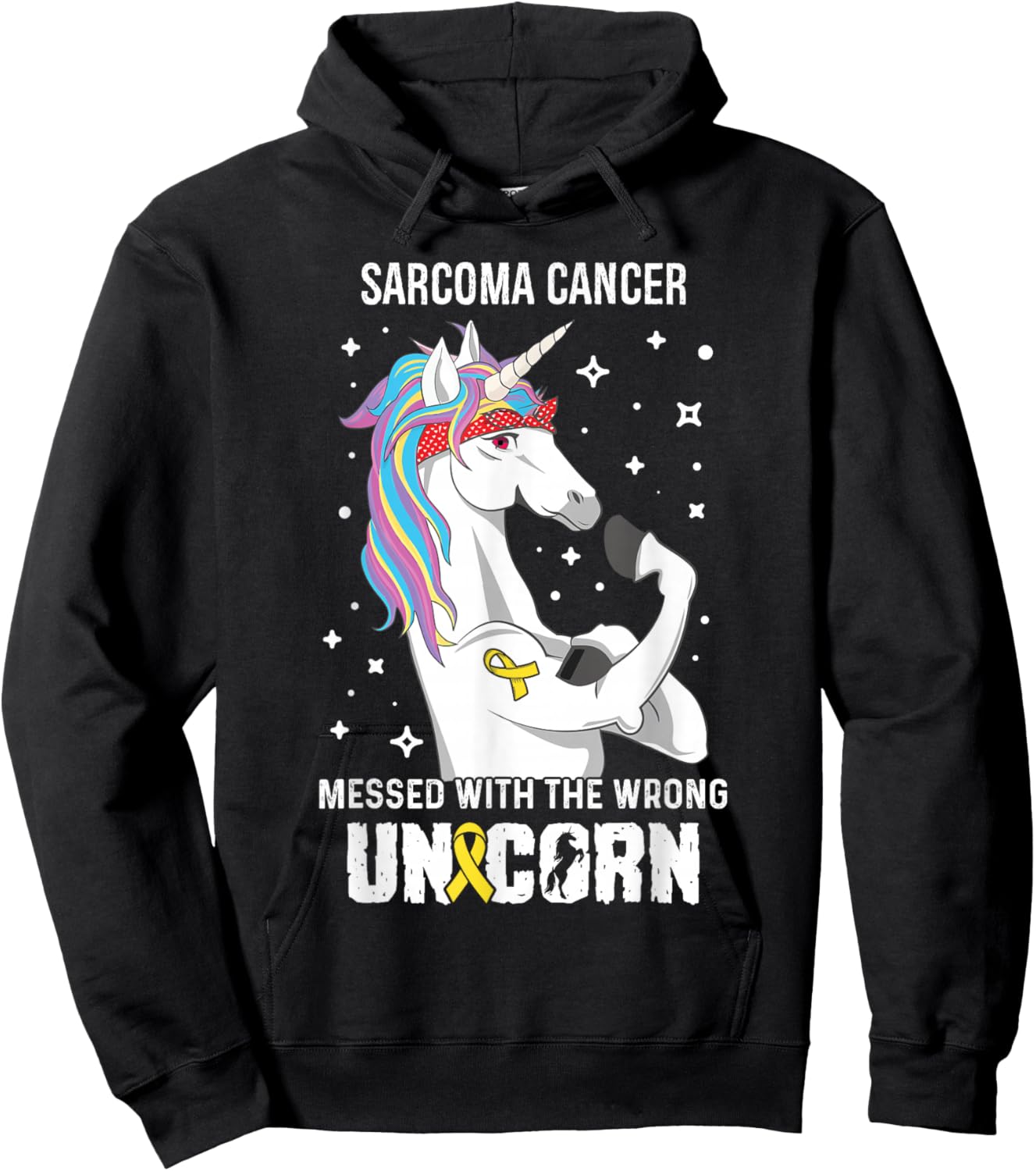 Wrong Unicorn- Sarcoma Cancer Awareness Supporter Ribbon Hoodie - Hoodie | Black