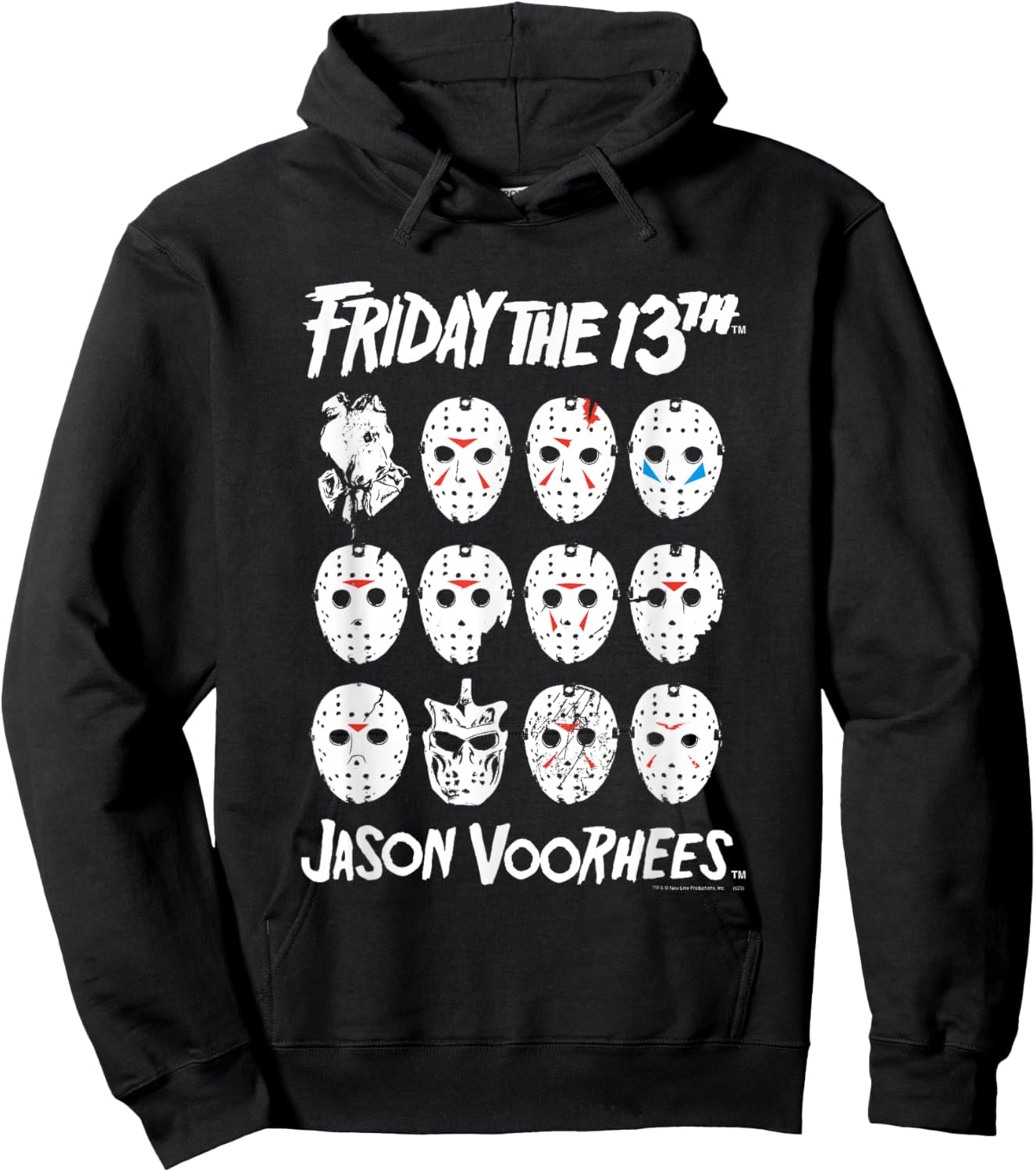 Friday The 13th The Masks of Jason Voorhees Horror Movie Hoodie - Hoodie | Black