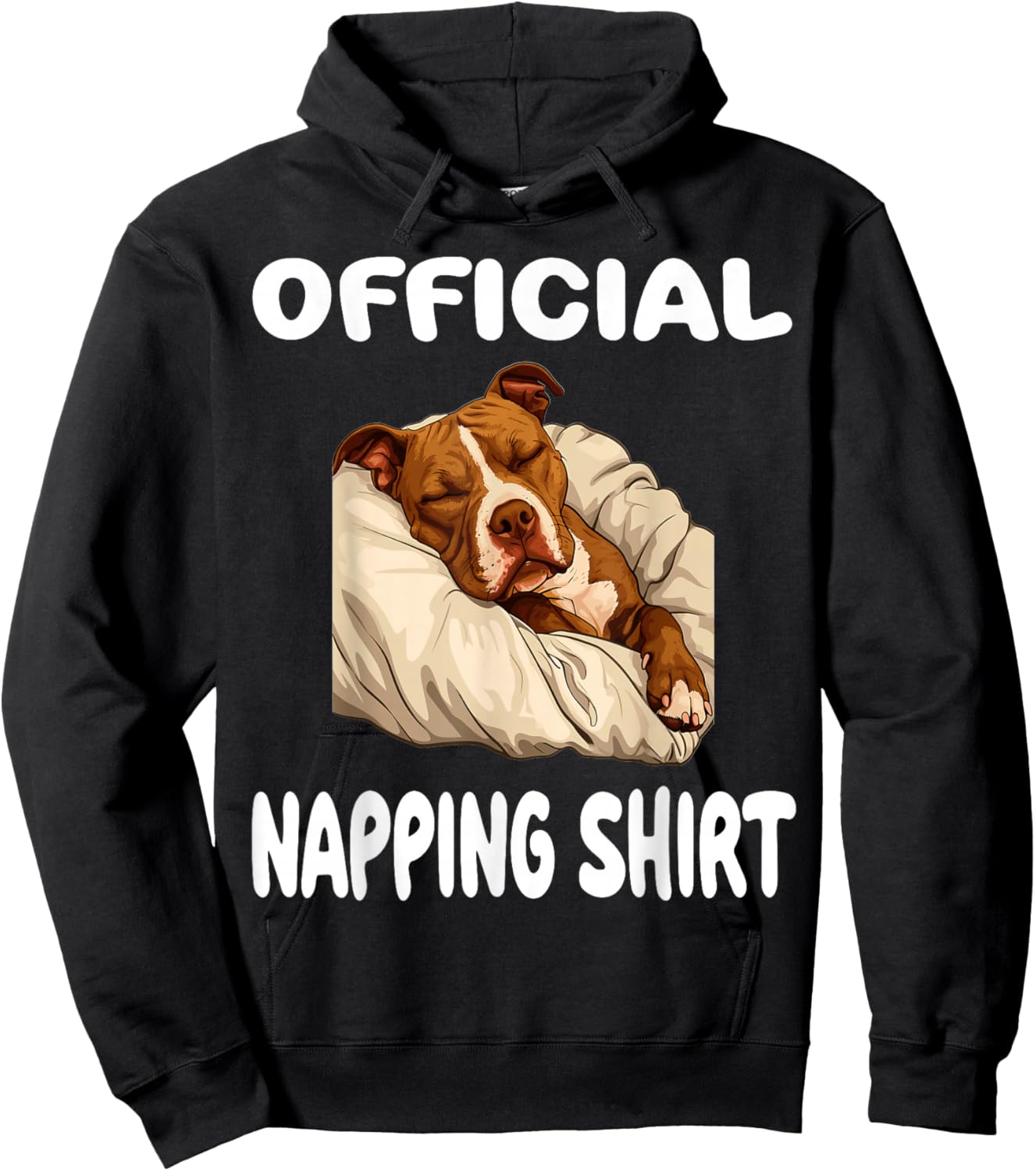 Pittie Pitbull Terrier Dog Pajama Nightgown Official Napping Hoodie - Hoodie | Black