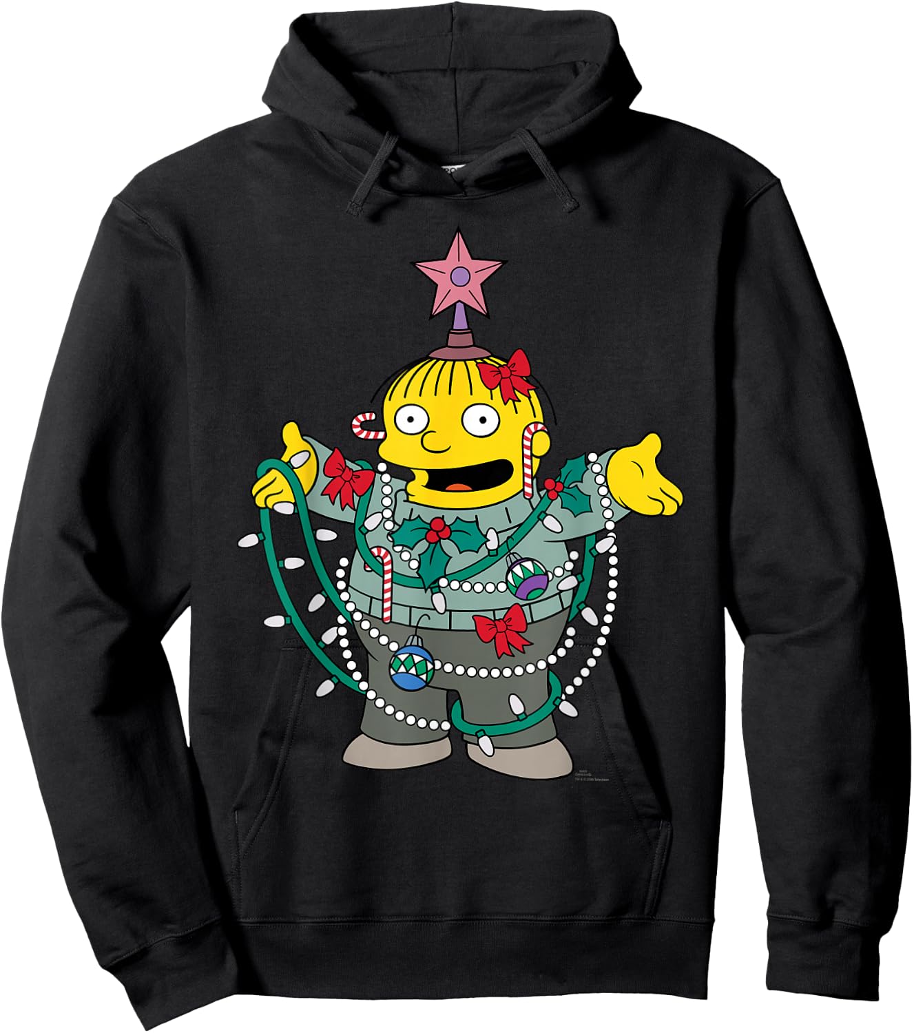 The Simpsons Holiday Ralph Wiggum Christmas Tree Hoodie - Hoodie | Black