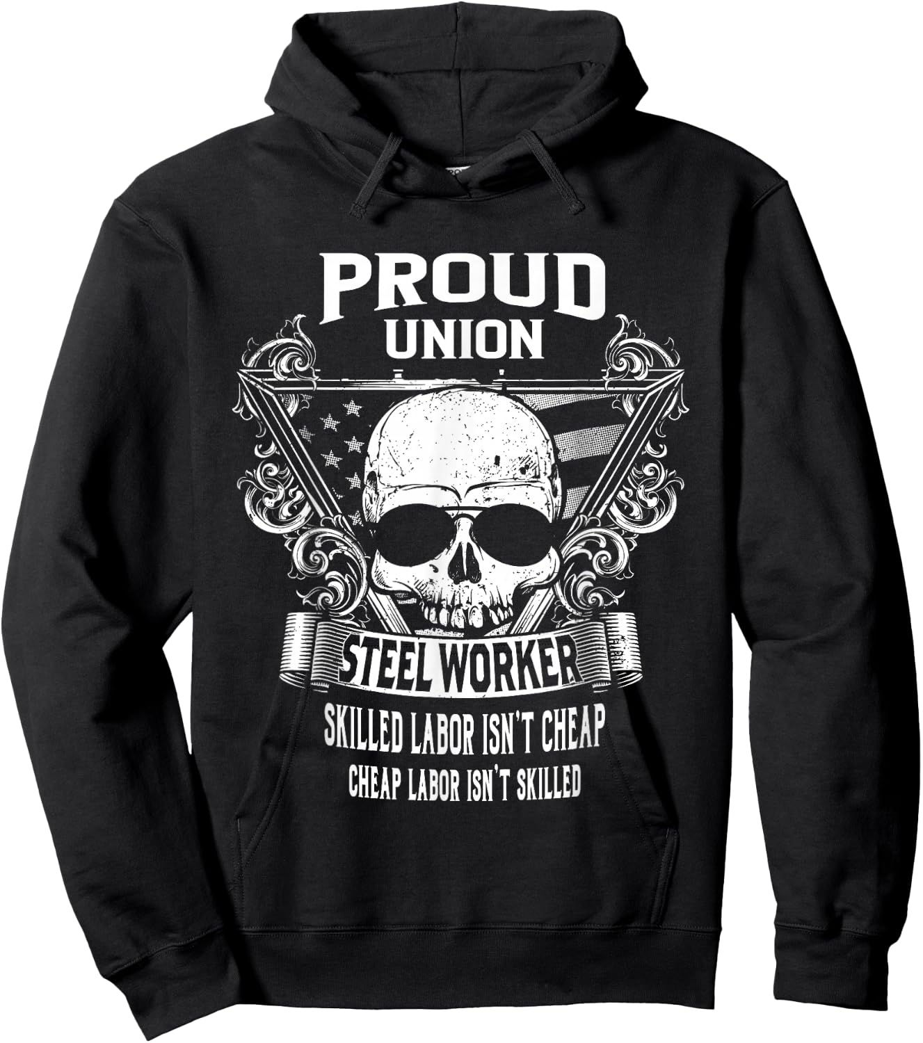 Union Steel Worker Shirts Hoodie - Hoodie | Black