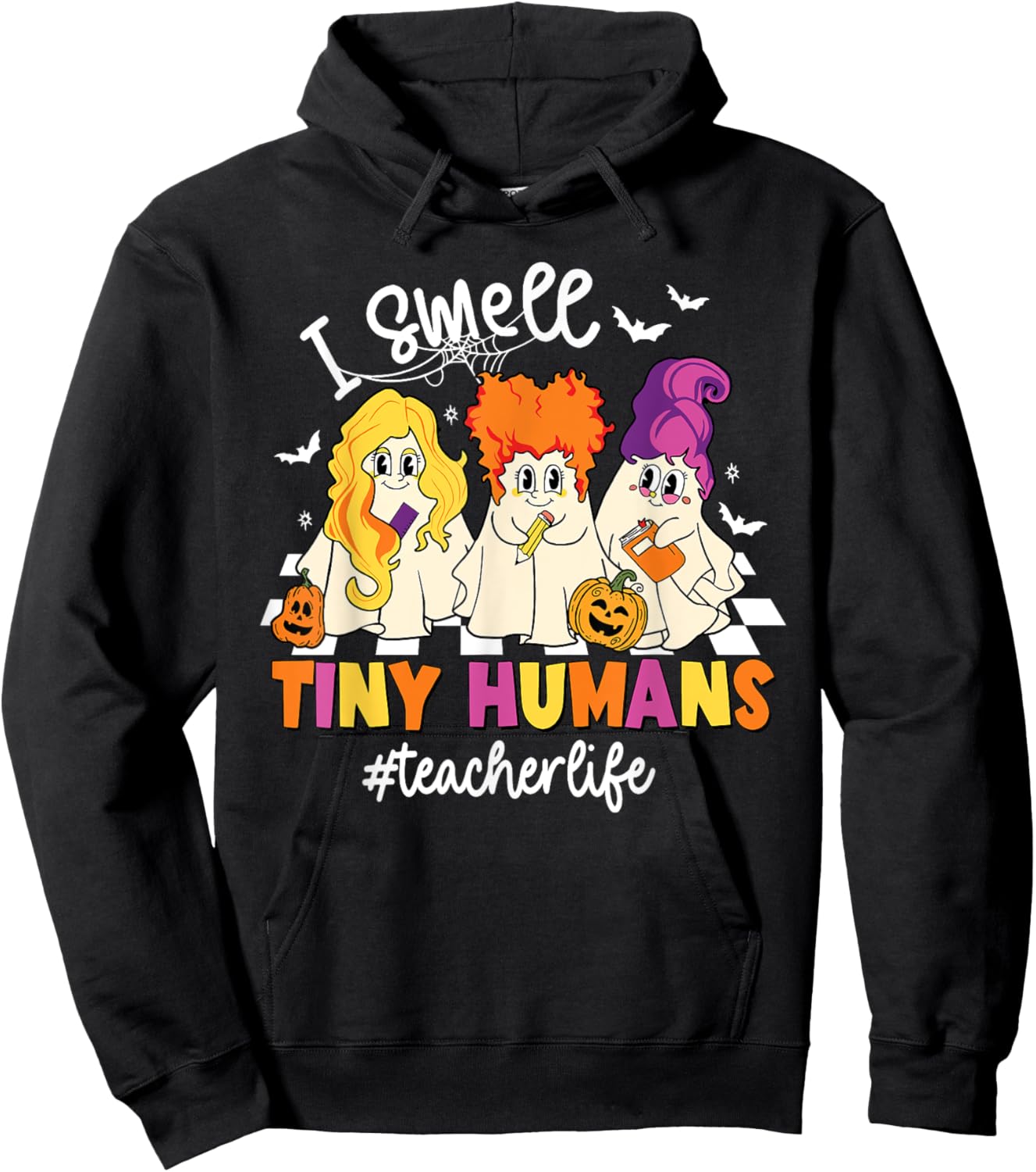 I Smell Tiny Humans Teacher Life Spooky Ghost Halloween Hoodie - Hoodie | Black