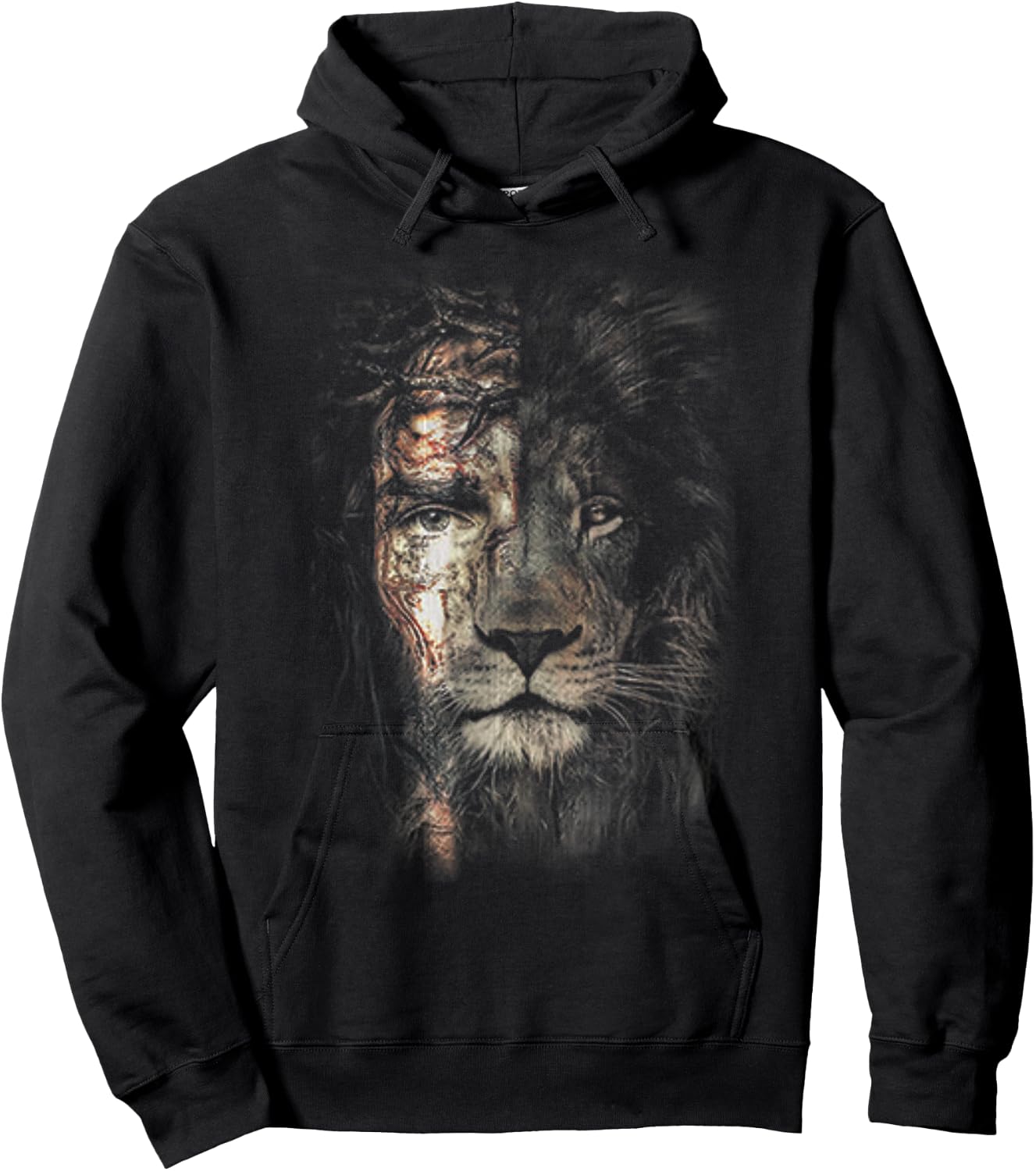 Jesus Lion Christian Cross Religion Lover Hoodie - Hoodie | Black