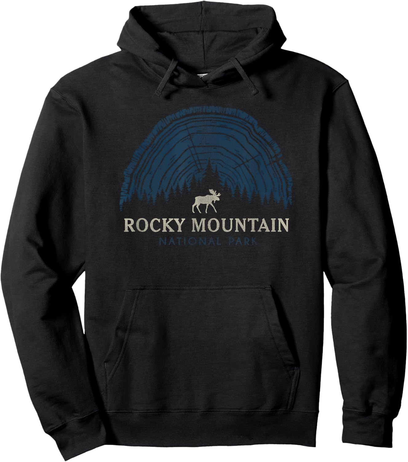 Rocky Mountain National Park Vintage Hoodie - Hoodie | Black