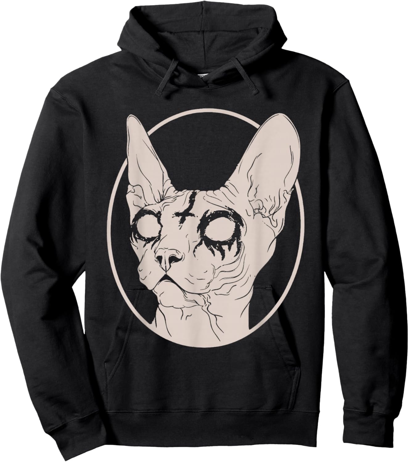 Death Metal Sphynx Cat, Satanic Clothing Women Hoodie - Hoodie | Black