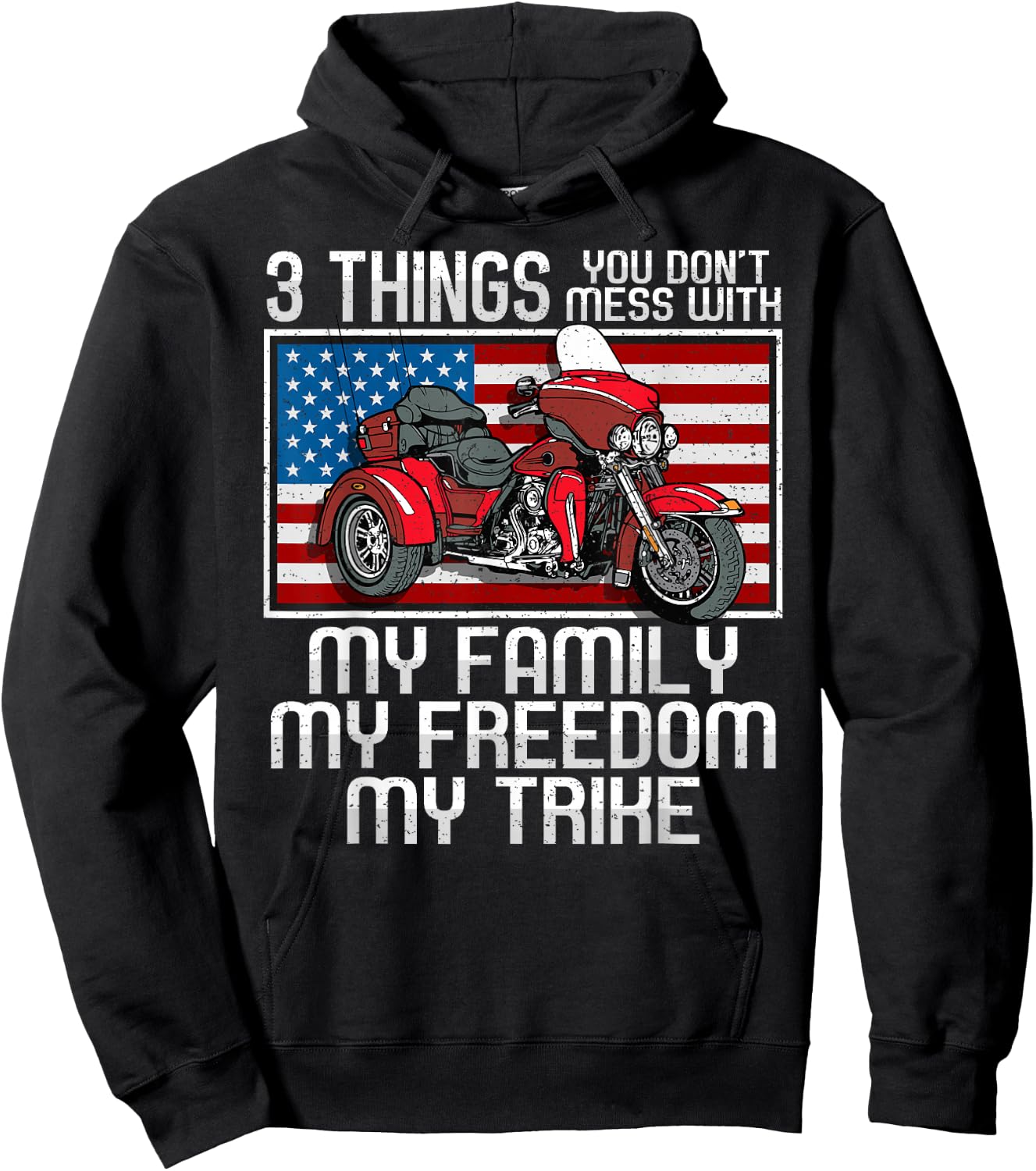 Motorcycle Trike American Biker Rules Hoodie - Hoodie | Black