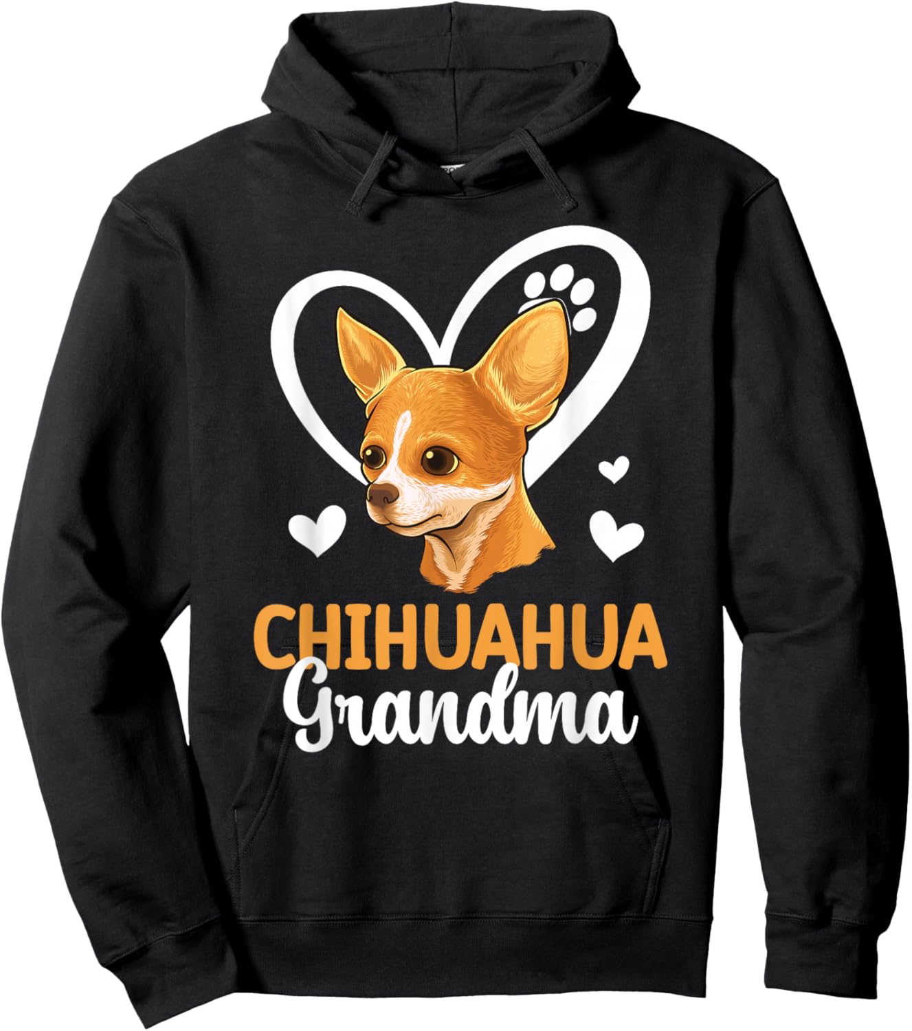 Chihuahua Grandma Of A Chihuahua Grandmother Heart Hoodie - Hoodie | Black