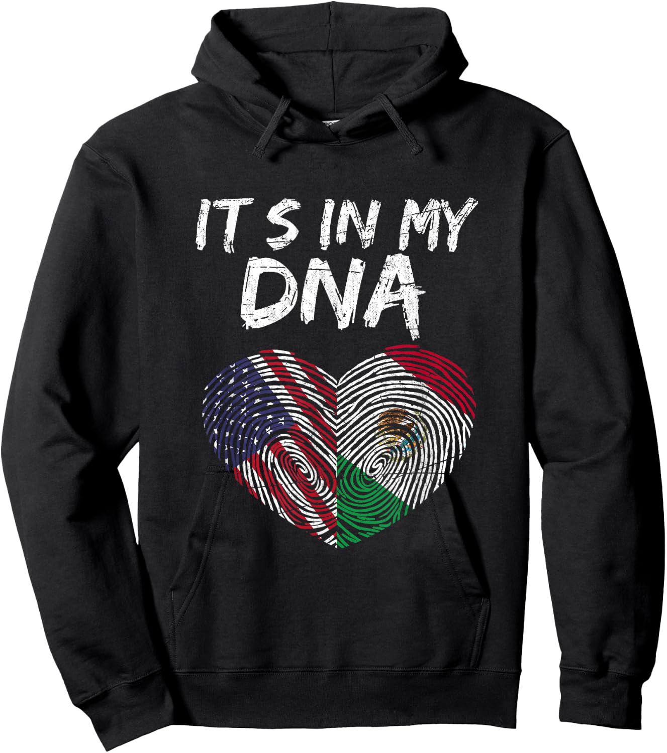 DNA USA Flag American Mexican Flag Mexico Hoodie - Hoodie | Black