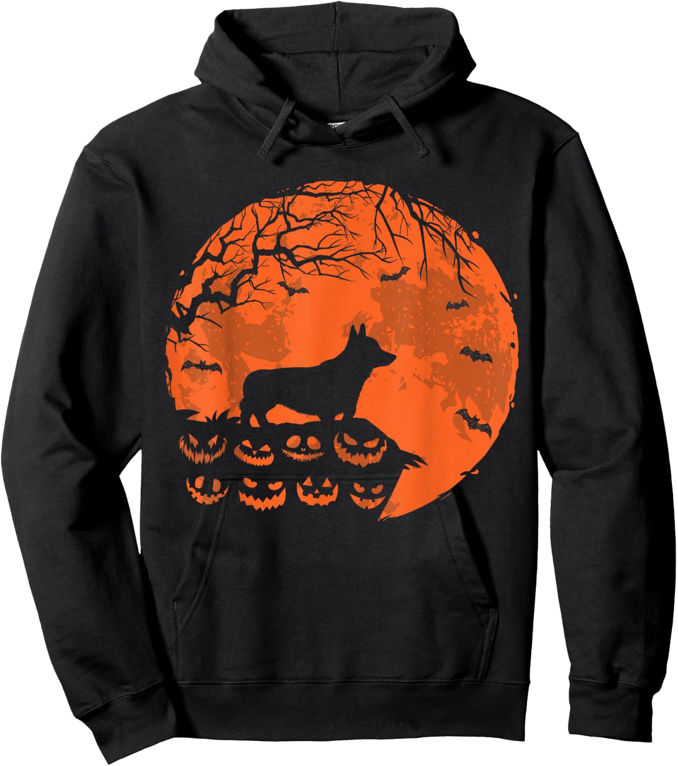 Corgi And Moon Halloween Costume Funny Dog Lover Hoodie - Hoodie | Black