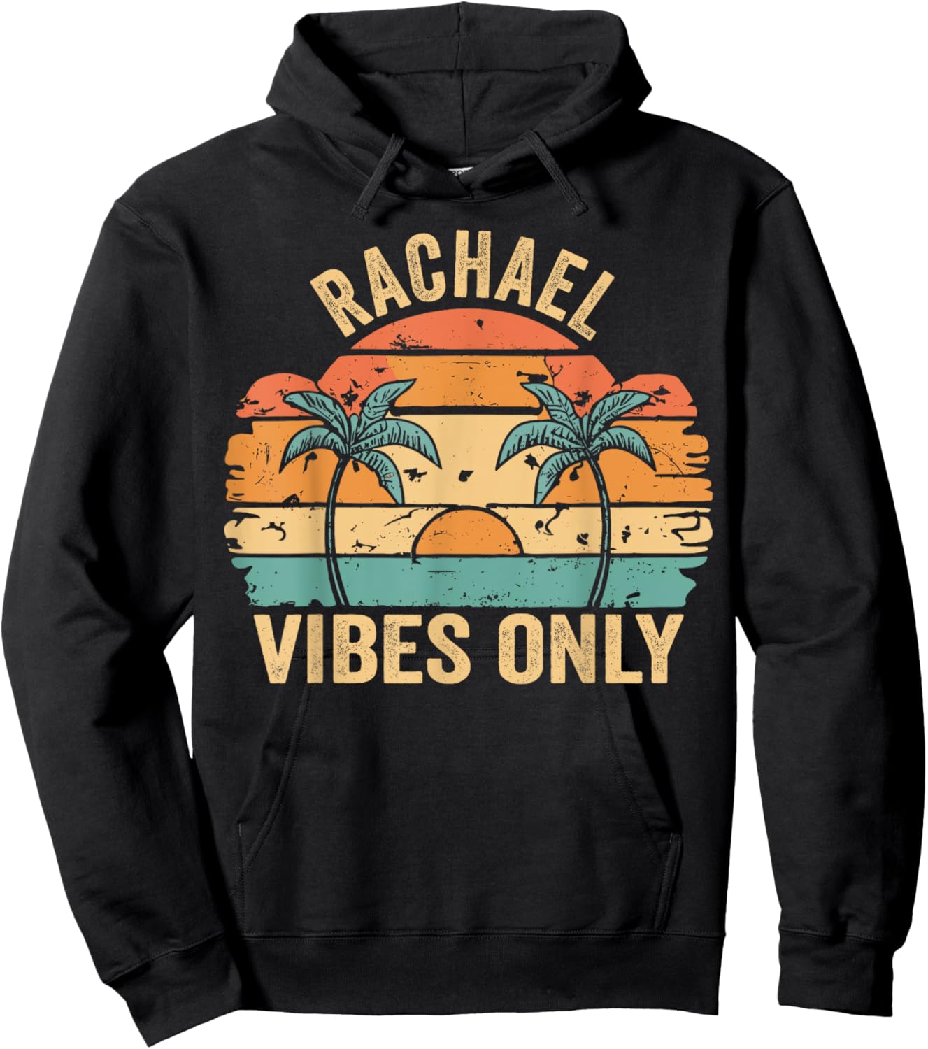 RACHAEL Vibes Only Cute Retro Girls RACHAEL Name Hoodie - Hoodie | Black