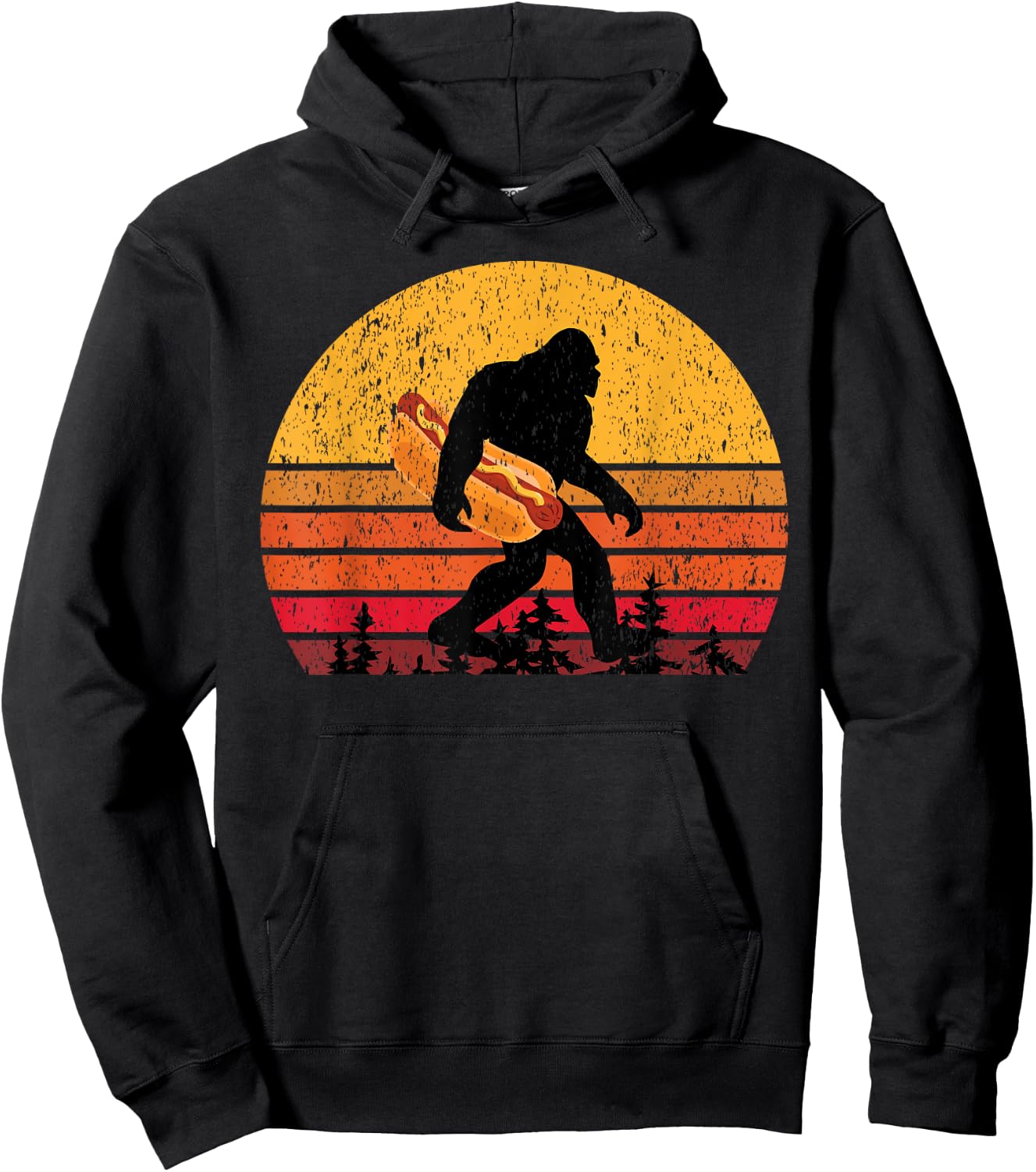Bigfoot & Men Hot Dog Hoodie - Hoodie | Black