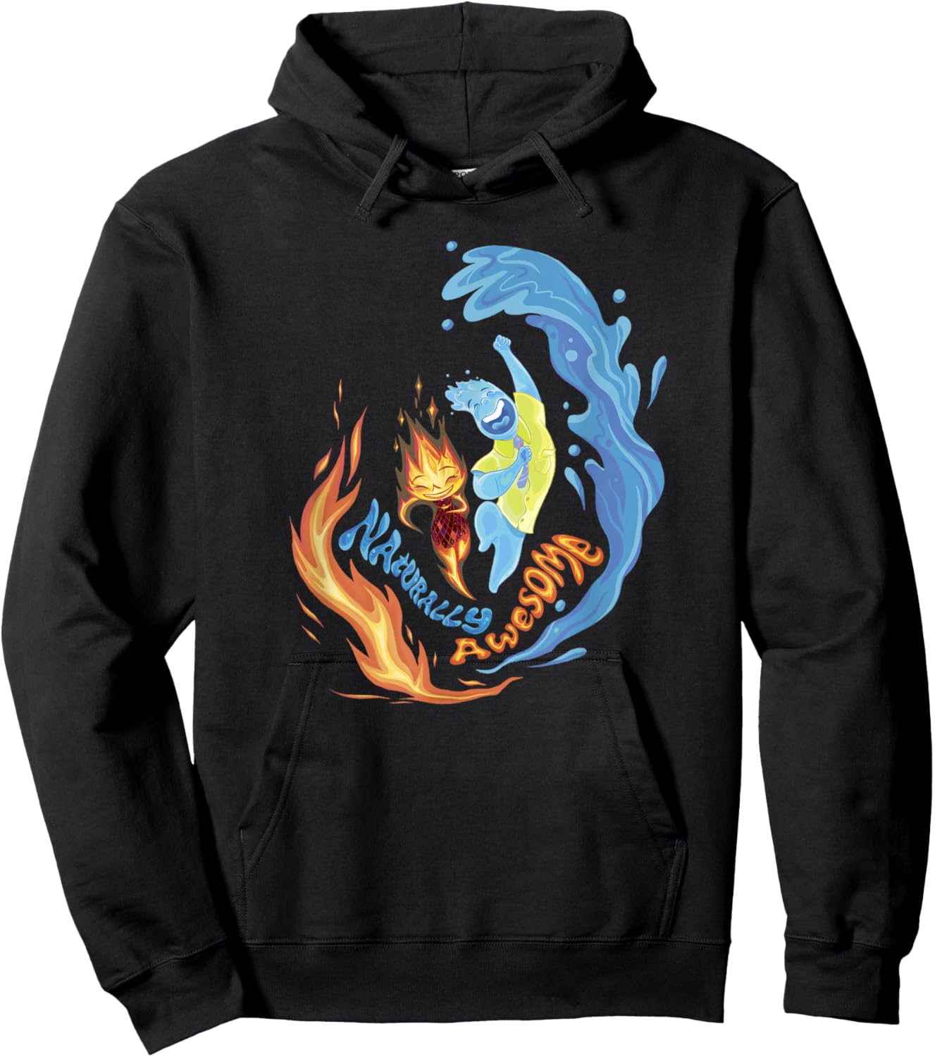 Disney Pixar Elemental Naturally Awesome Ember & Wade Shot Hoodie - Hoodie | Black