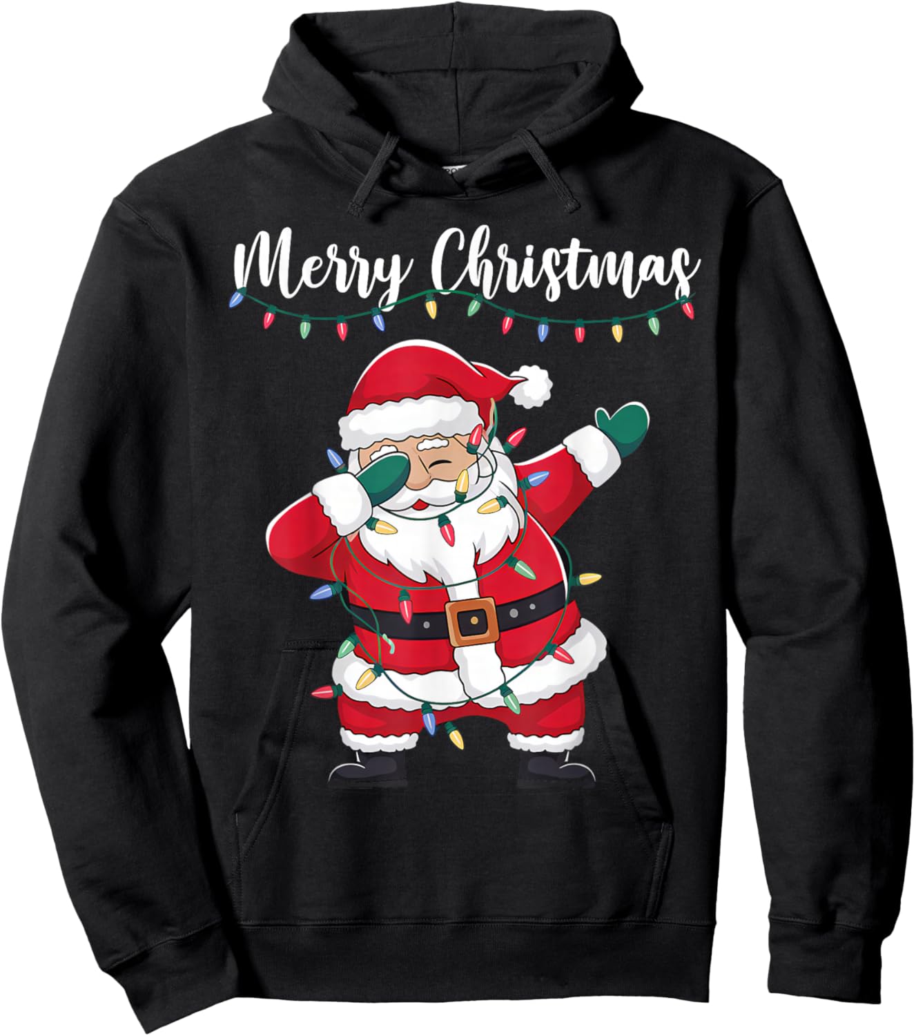 Merry Christmas Funny Dabbing Santa Claus Men Women Kids Hoodie - Hoodie | Black
