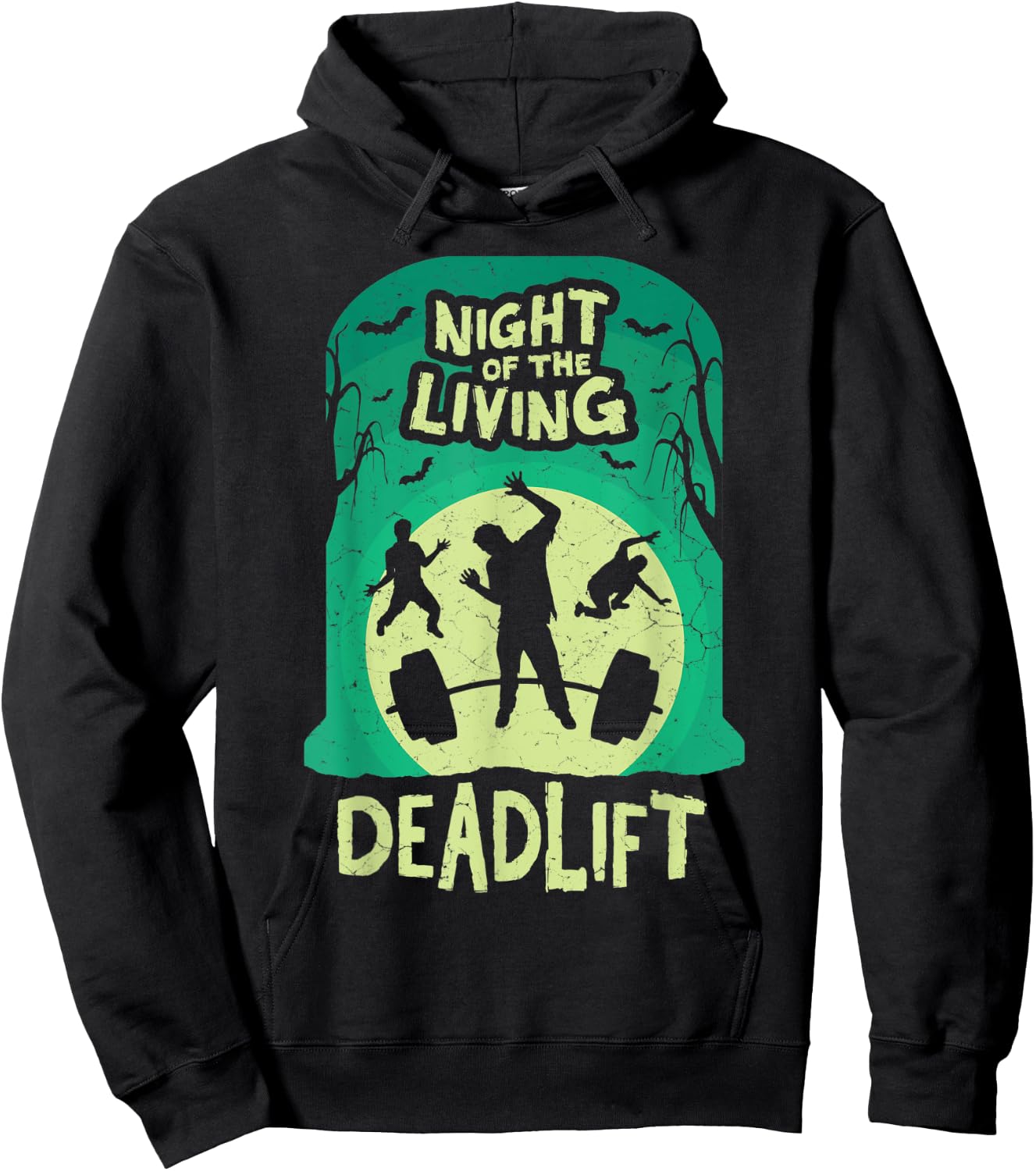 Night of the Living Deadlift Funny Weightlifting & Fitness Hoodie - Hoodie | Black