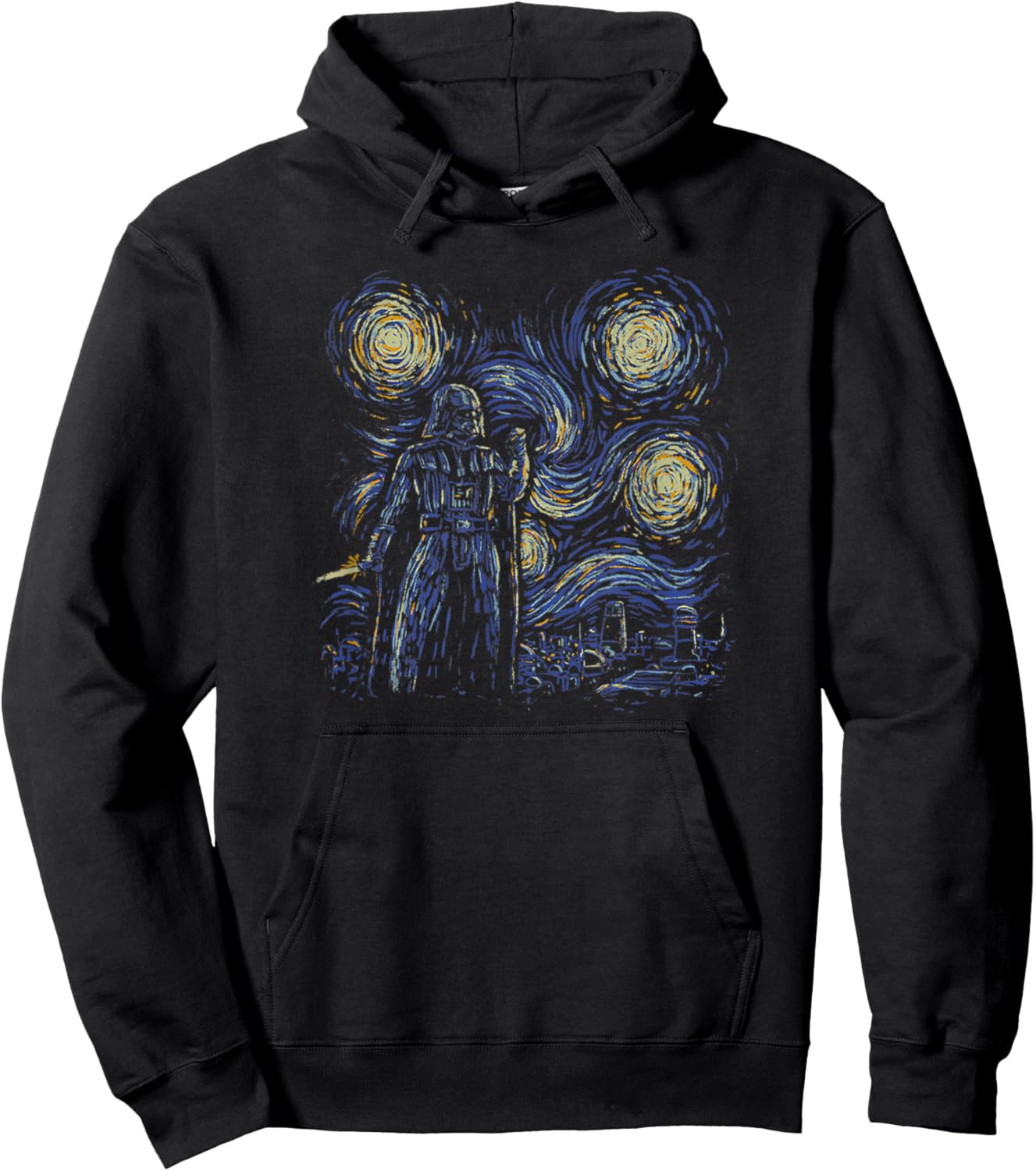 Star Wars Classic Darth Vader In Van Gogh's Starry Night Hoodie - Hoodie | Black