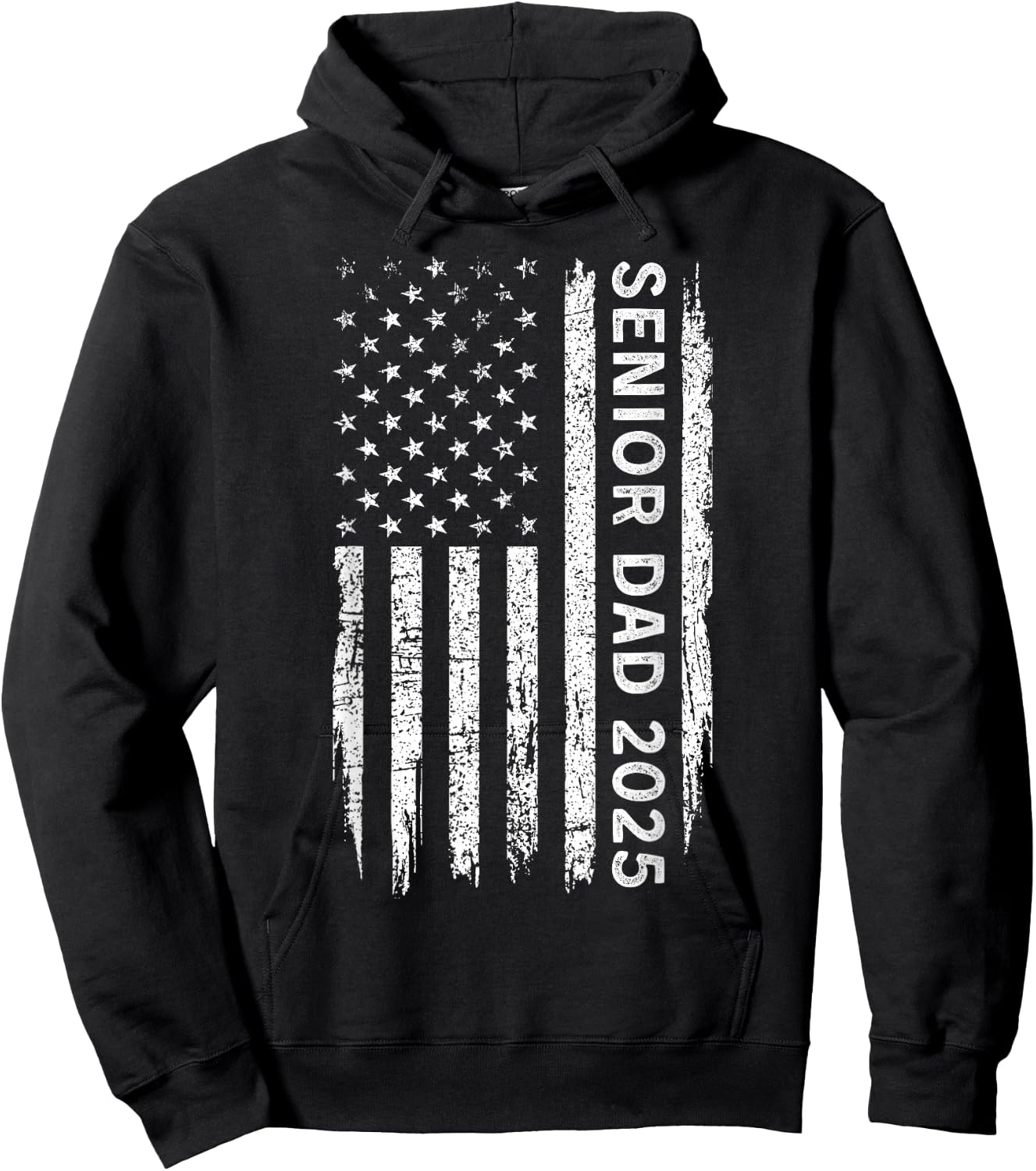 Senior 2025 Dad US Flag Class Of 2025 Proud Dad Of Senior Hoodie - Hoodie | Black