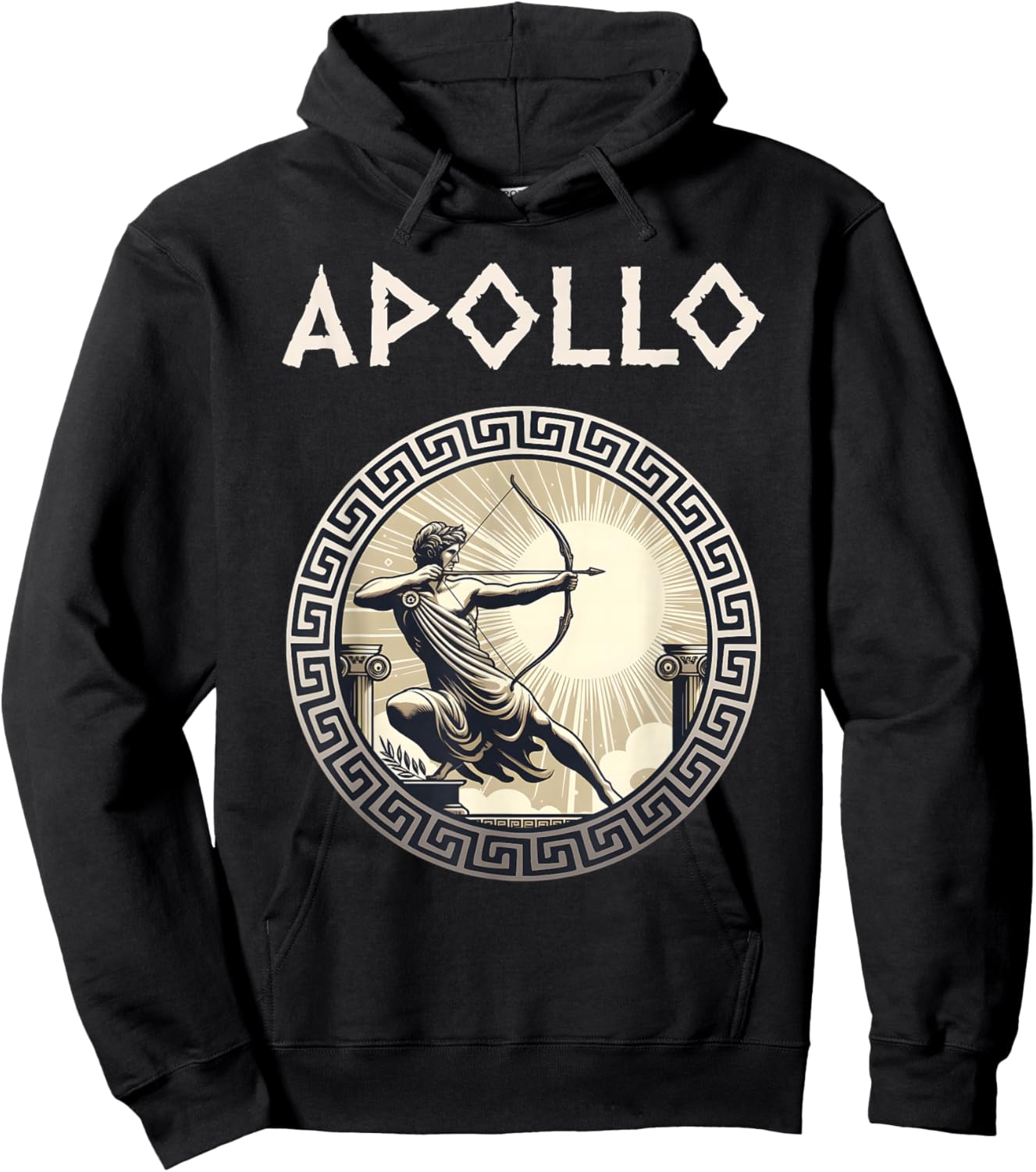 Agema Apparel Apollo Greek God of Archery Music and Light , Small, Black Hoodie - Hoodie | Black