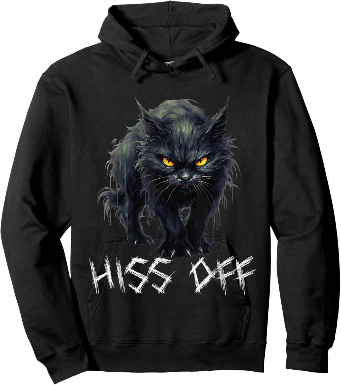 Hiss Off Cat Men Women Hoodie - Hoodie | Black