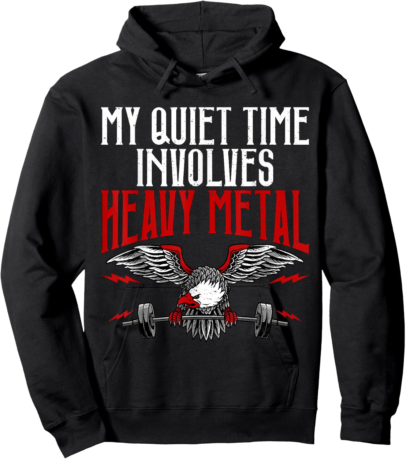 Heavy Metal | Fitness Weightlifting Deadlift Workout Gym Hoodie - Hoodie | Black