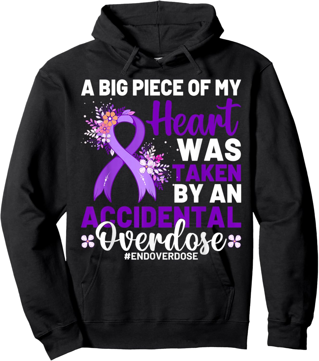 Addiction Awareness Drug Addiction Overdose Awareness Day Hoodie - Hoodie | Black
