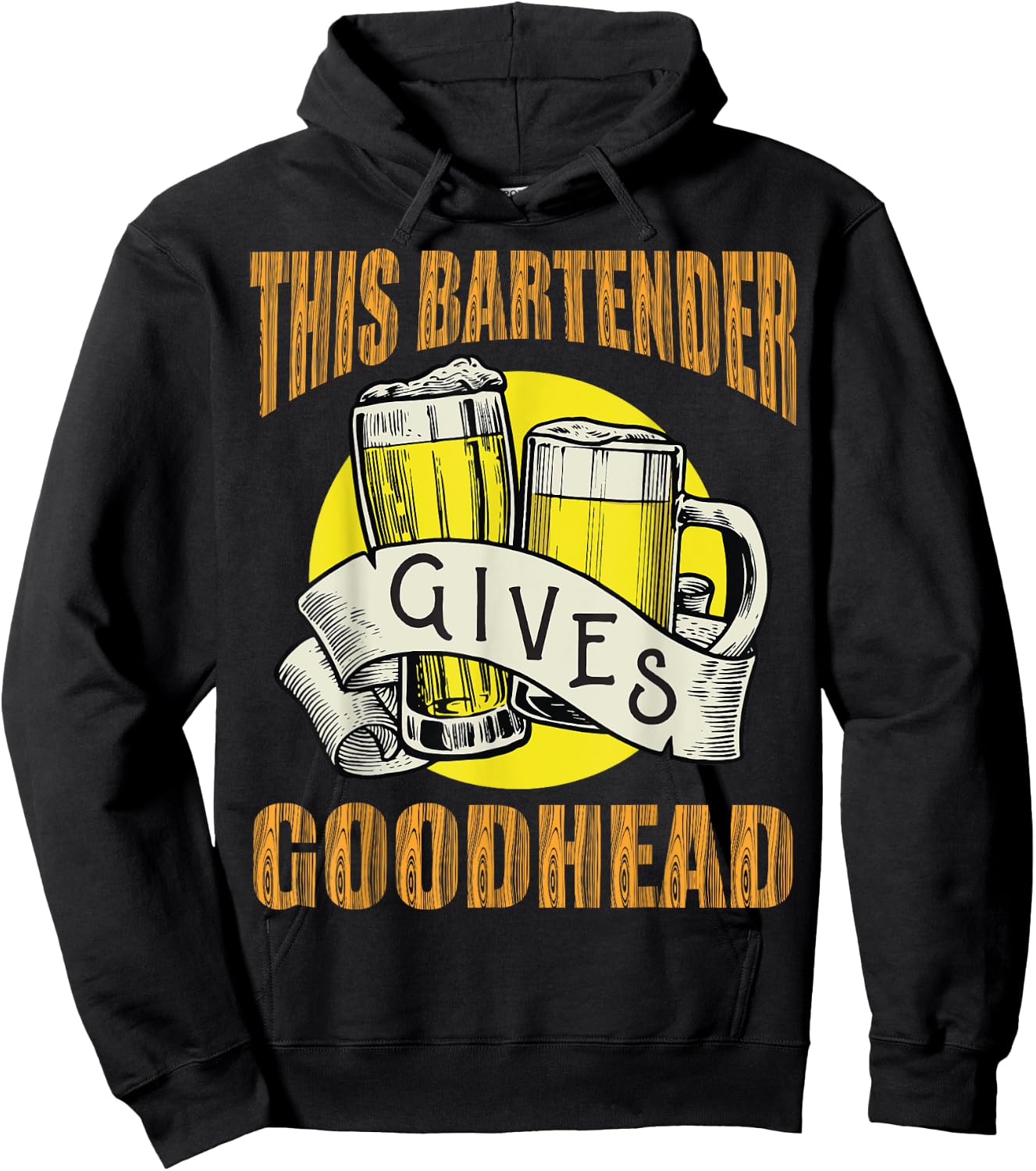 This bartender Gives Good Heads Funny Vintage Bartender Hoodie - Hoodie | Black