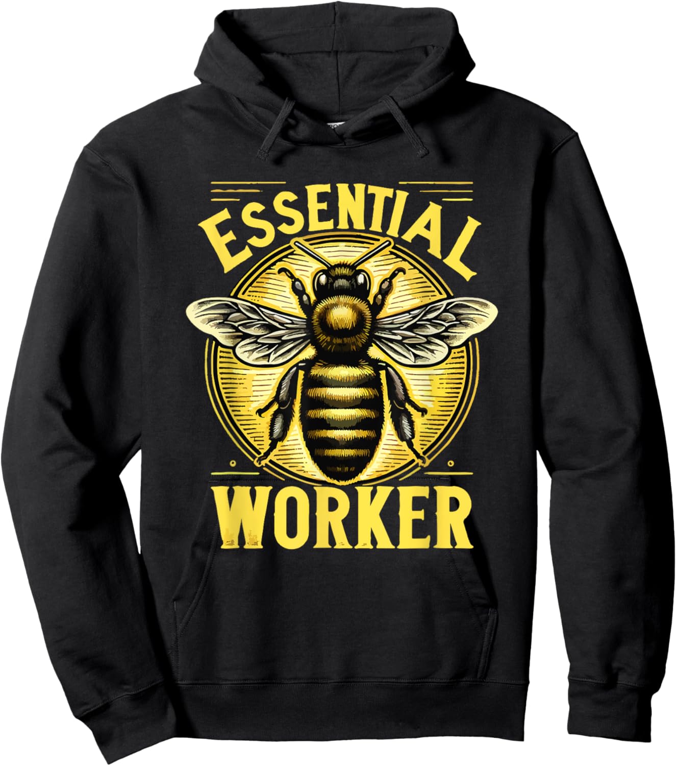 Essential Worker Beekeeper Beekeeping Hive Bees Retro Hoodie - Hoodie | Black