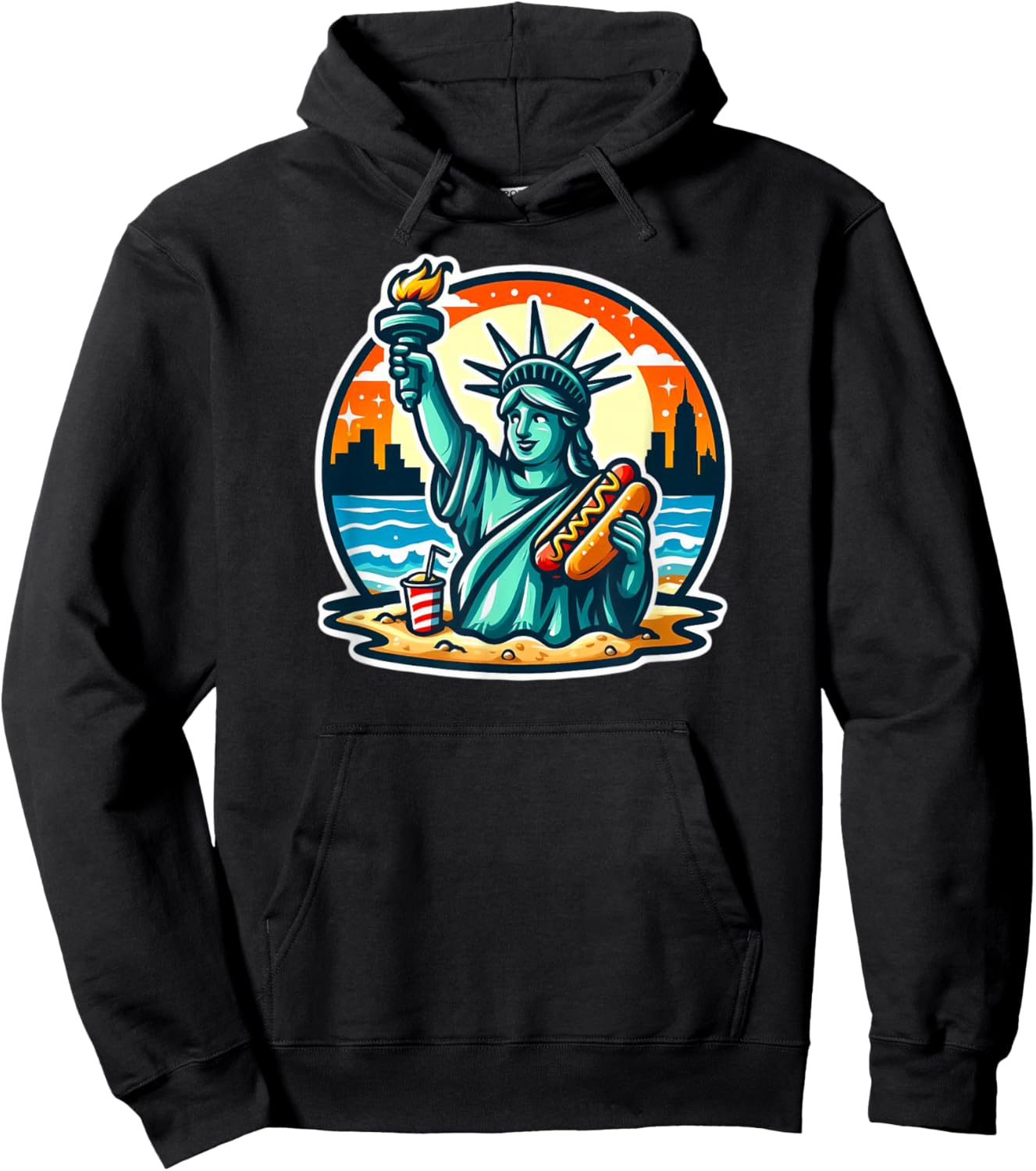 New York Hot Dogs NYC Souvenir NYC Hoodie - Hoodie | Black