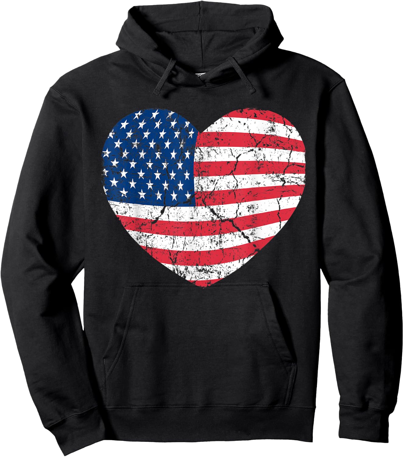 America Heart Love America Shirt Heart Flag Hoodie - Hoodie | Black