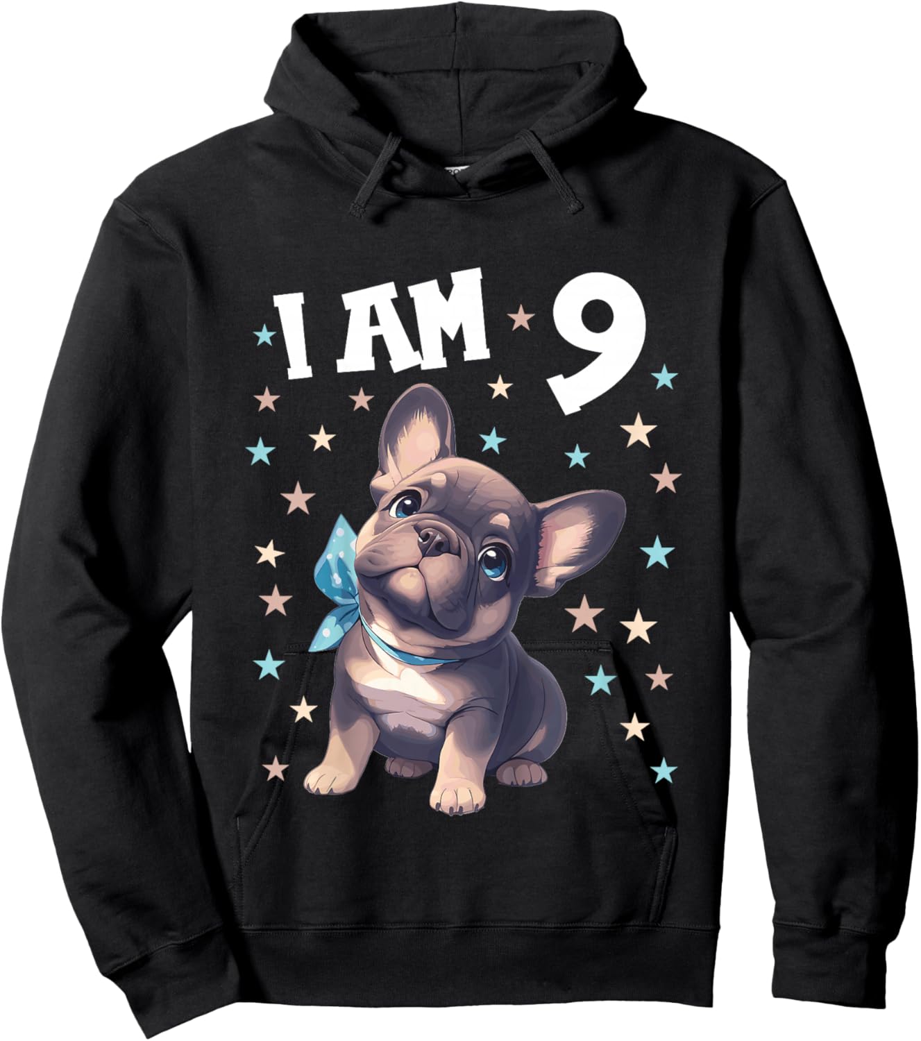 Kids 9 Years old 9th birthday French Bulldogs French Bulldog Hoodie - Hoodie | Black