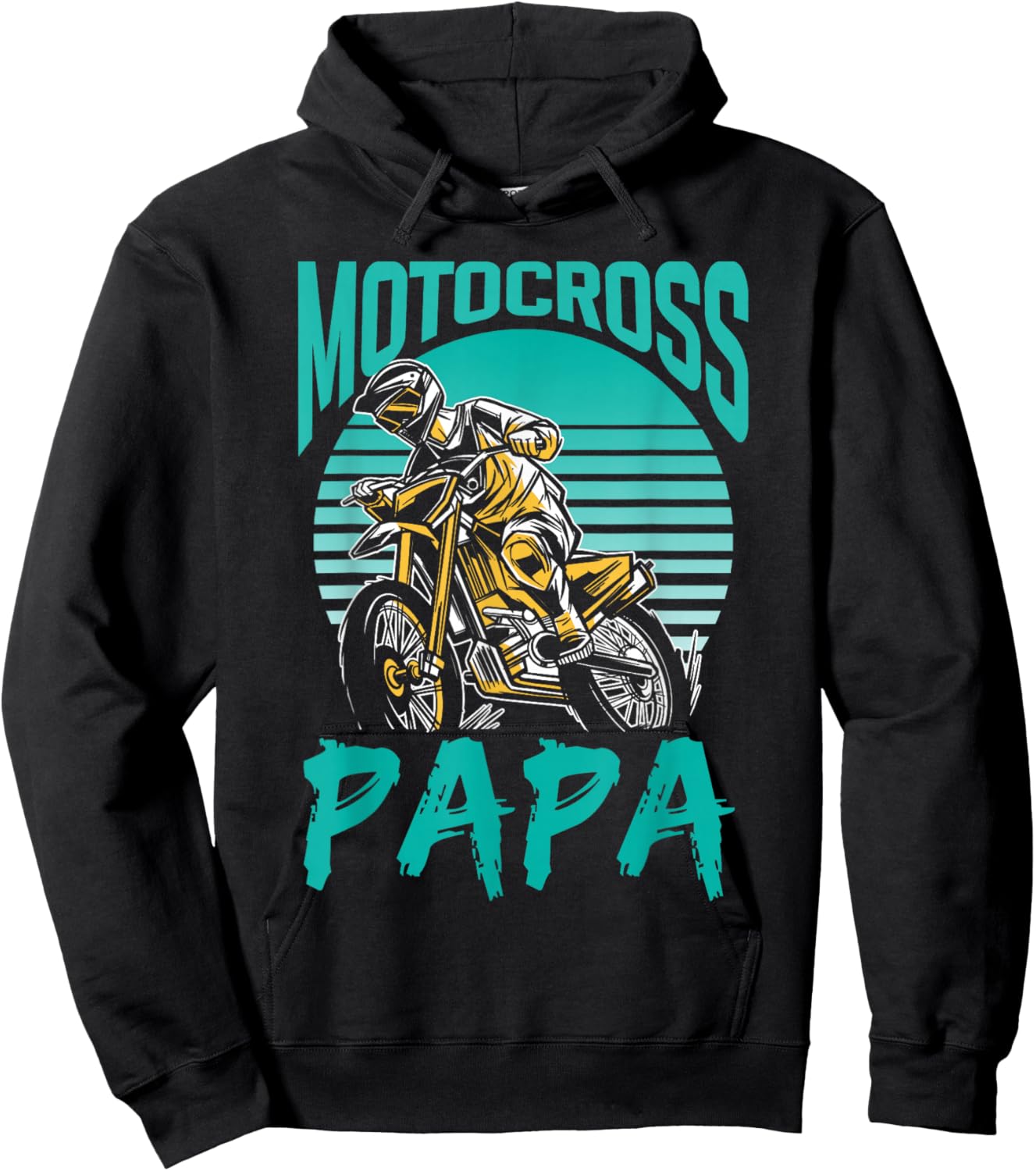 Motocross Papa Riding Biker Rider Dirt Bike Dad Father Daddy Hoodie - Hoodie | Black