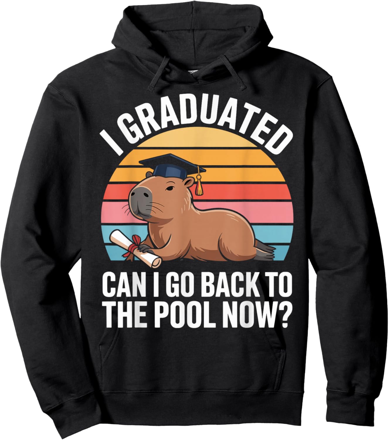 Capybara Graduation Hoodie - Hoodie | Black