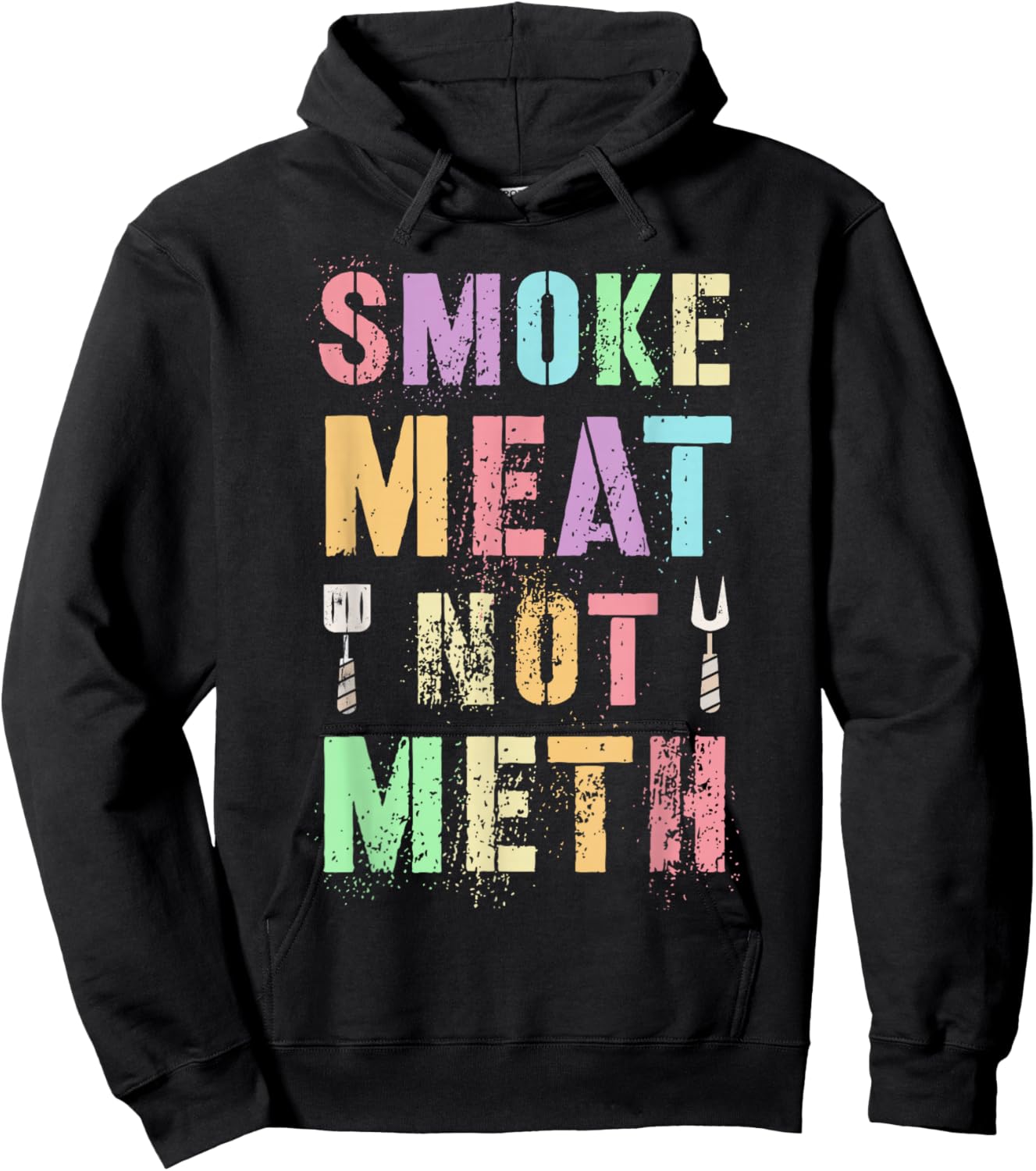 Rockstar Grill SMOKE MEAT NOT METH Grilling Community Clean Hoodie - Hoodie | Black
