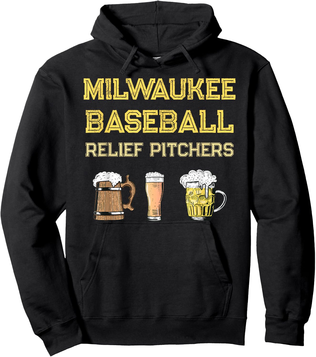 Classic Milwaukee Baseball & Beer Fan Retro Wisconsin Hoodie - Hoodie | Black