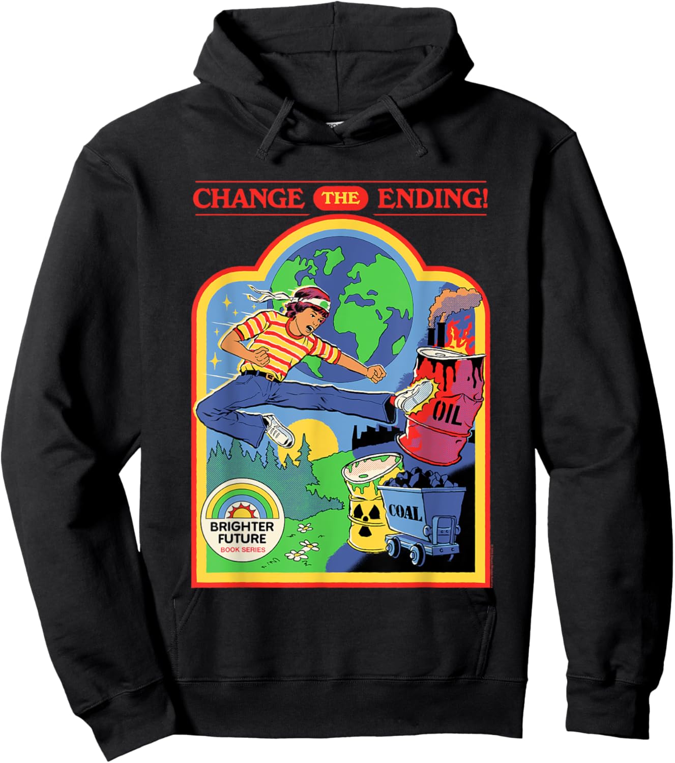 Steven Rhodes Change The Ending Environment Retro Dark Humor Hoodie - Hoodie | Black