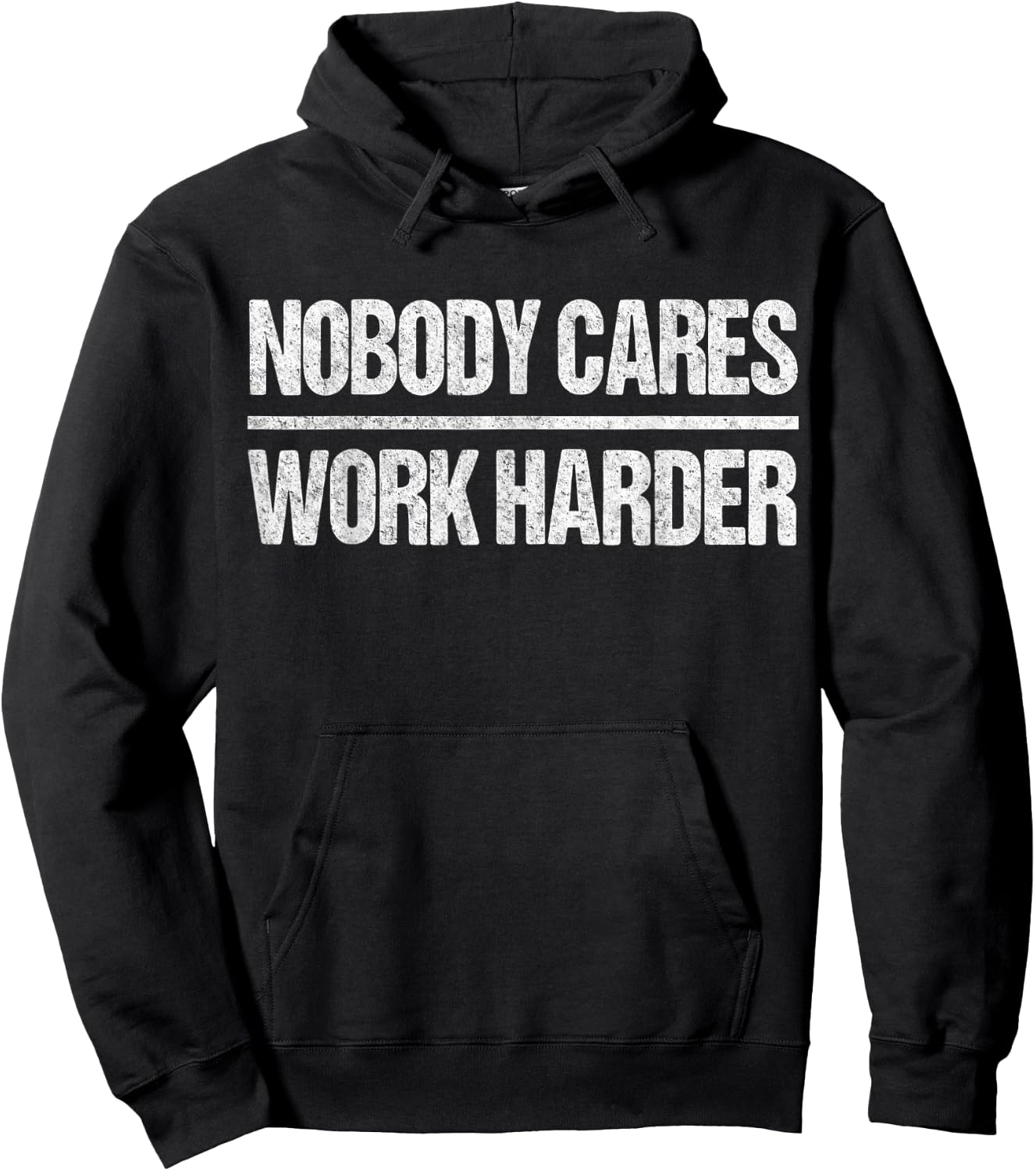 Retro Vintage Nobody Cares Work Harder Hoodie - Hoodie | Black