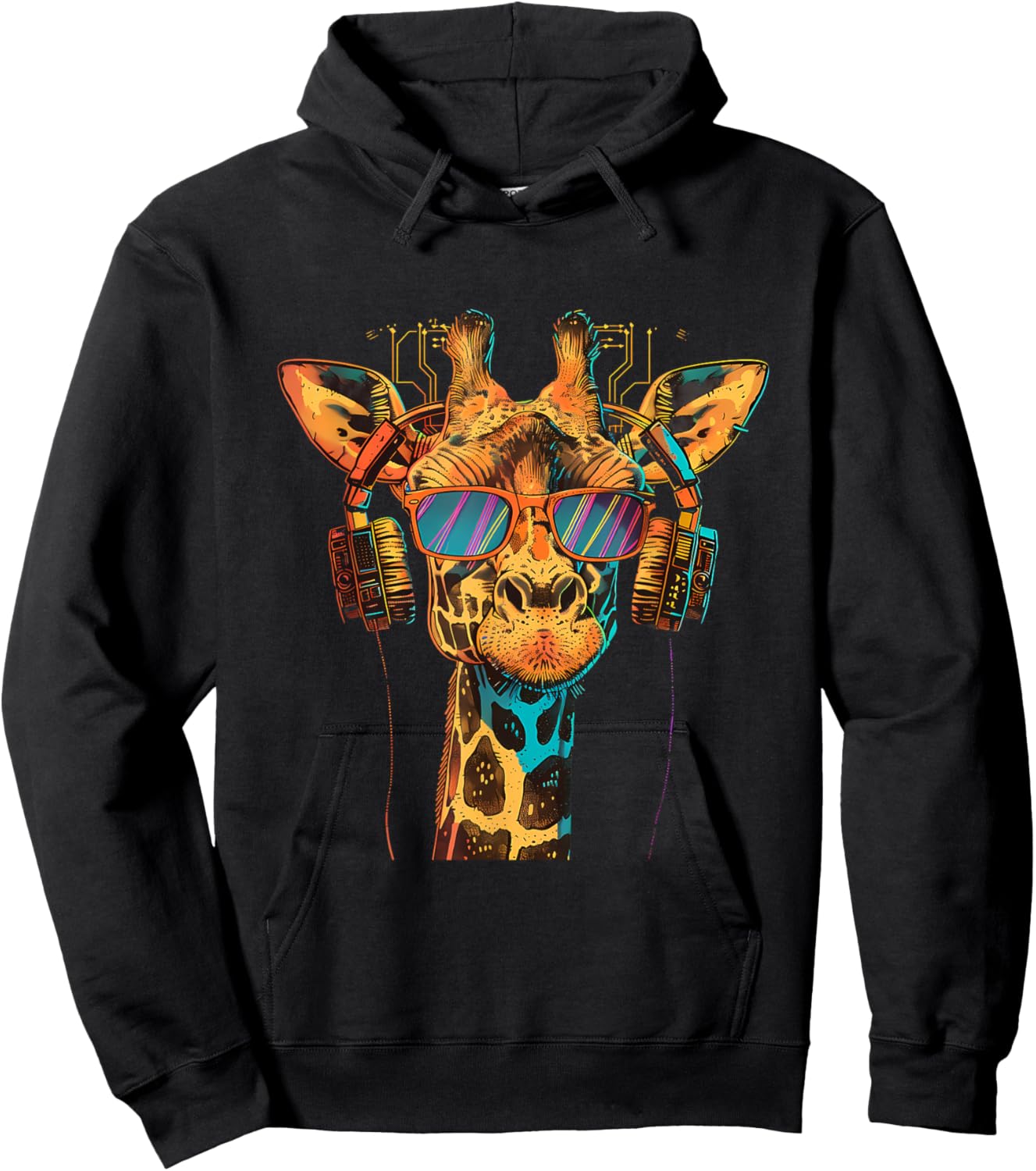 DJ Giraffe Dance Club Music Producer EDM Music Headphones Hoodie - Hoodie | Black
