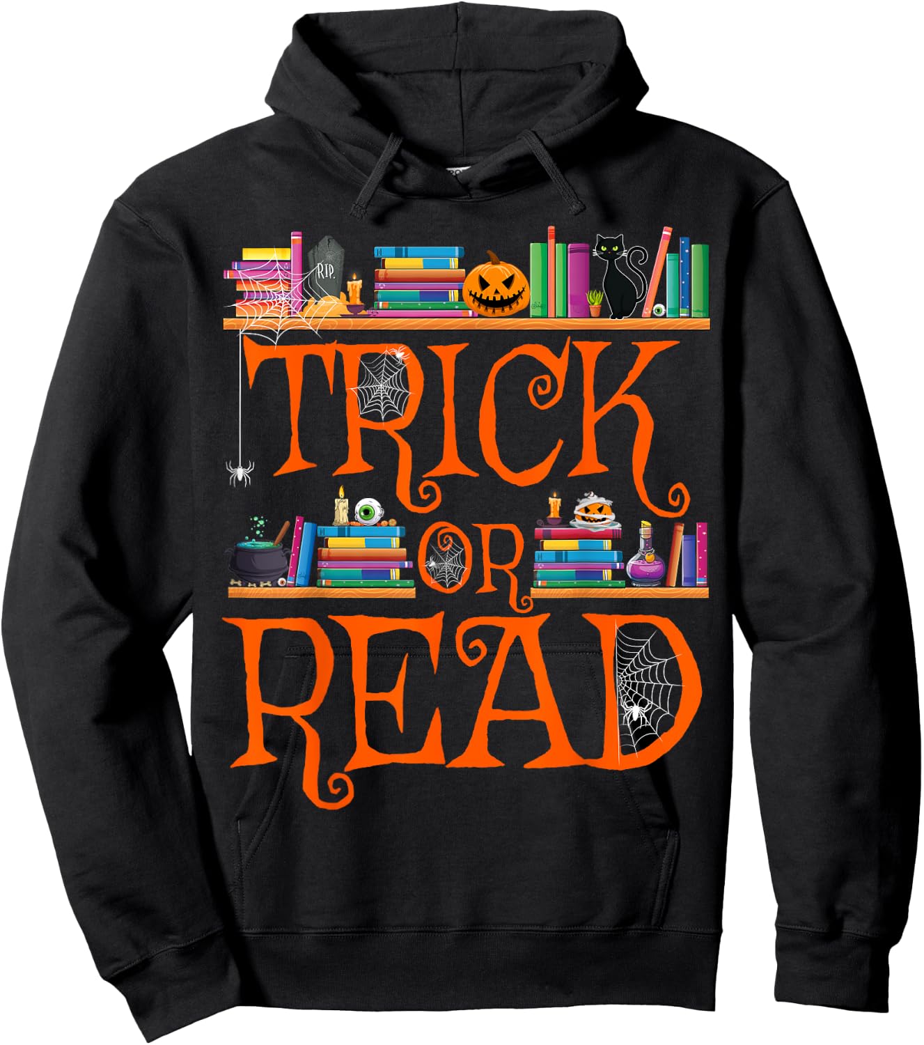 Trick or Read Funny Halloween Teacher Book Library Reading Hoodie - Hoodie | Black
