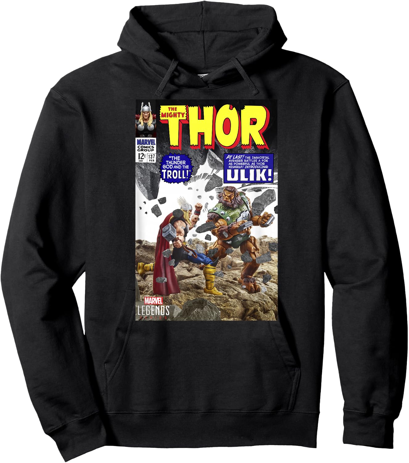 Marvel Legends Series Thor VS Olik Troll Comic Cover Hoodie - Hoodie | Black