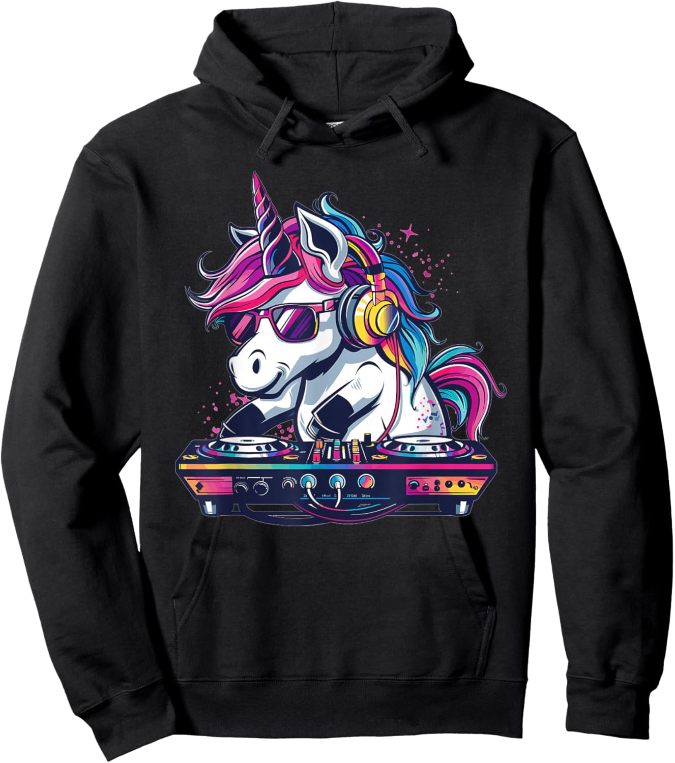 Music DJ Discjockey Art I Kids Deejay -Child Cartoon Themed , Black, Small Hoodie - Hoodie | Black
