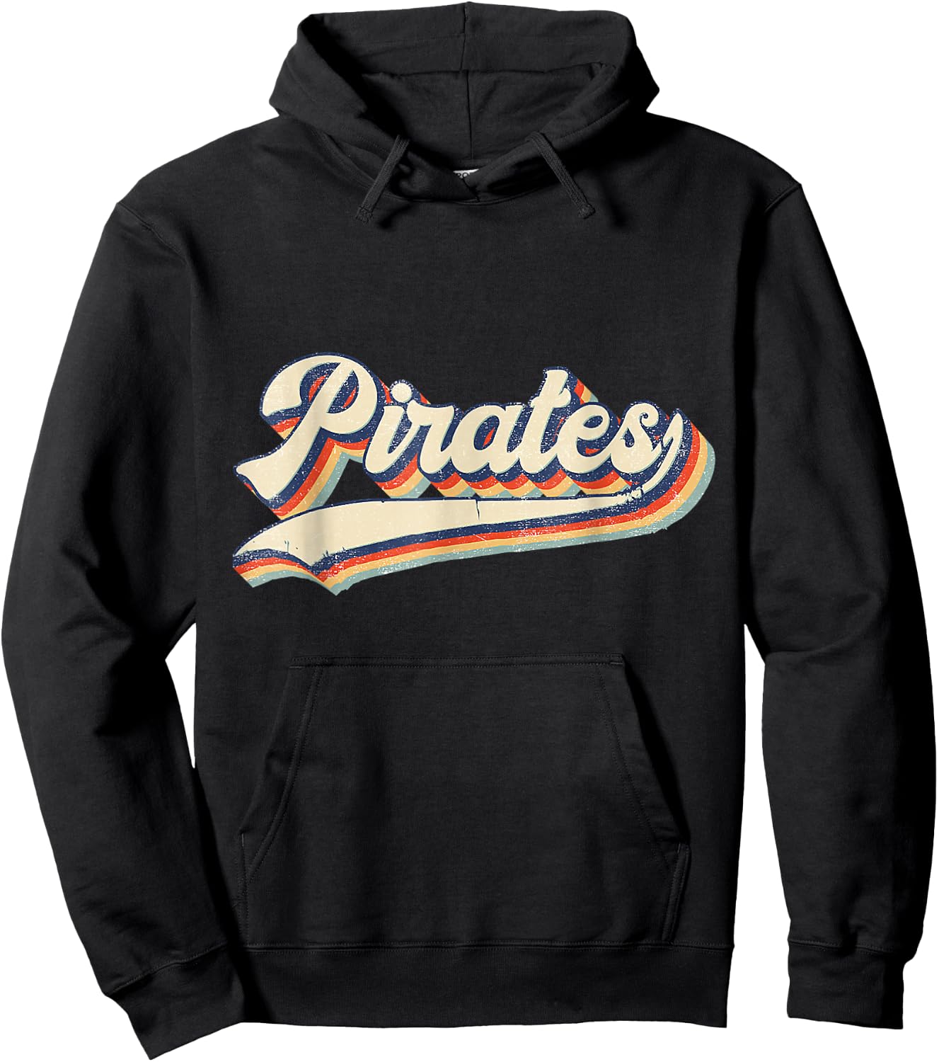 Pirates Sports Name Vintage Retro Women Boy Girl Hoodie - Hoodie | Black