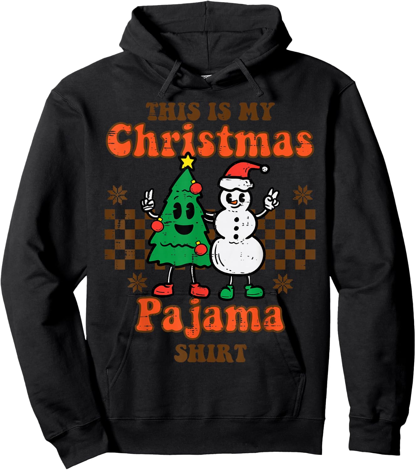 This Is My Christmas Shirt Snowman Retro Xmas Men Women Kids Hoodie - Hoodie | Black